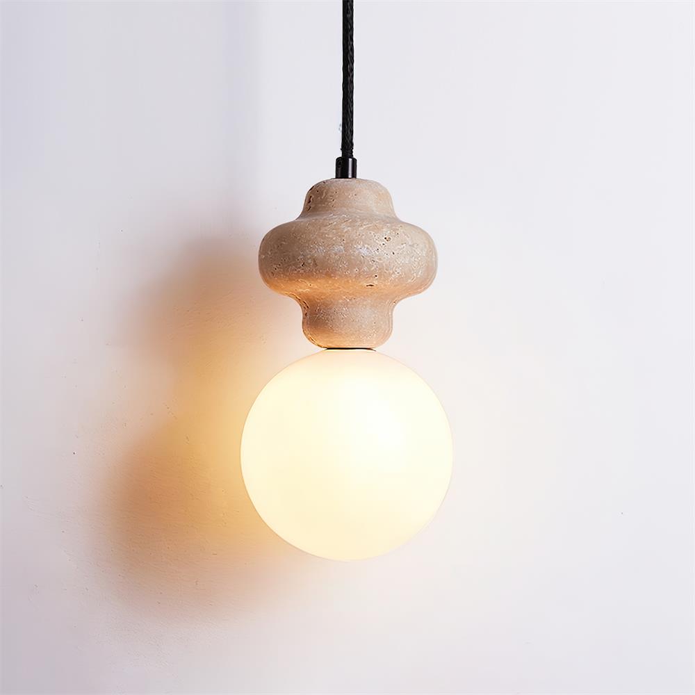 Lunara Travertine Geometric Pendant Light - Neutralighting