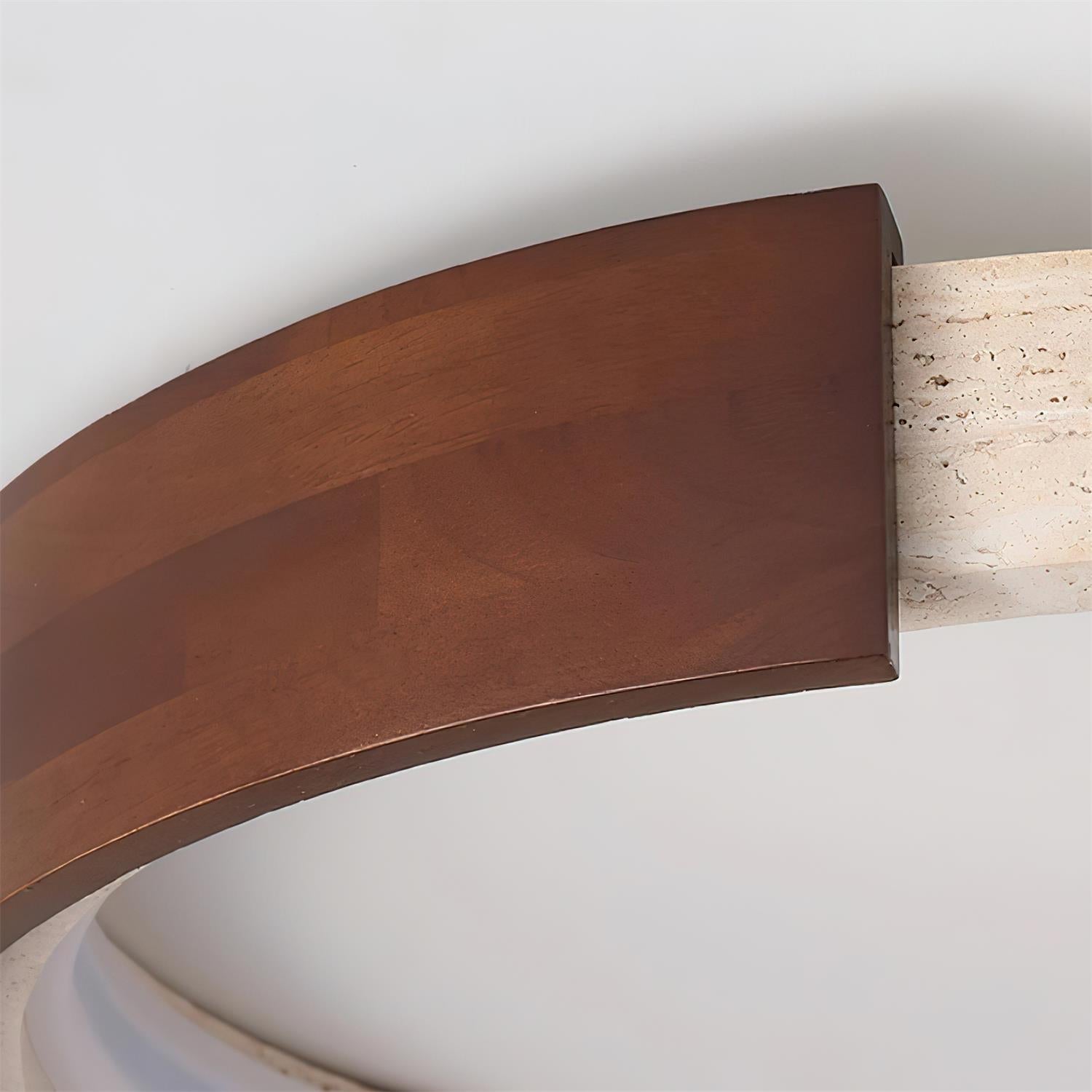 Ritta Ceiling Lamp Halo Sculptural Travertine & Wood - Neutralighting