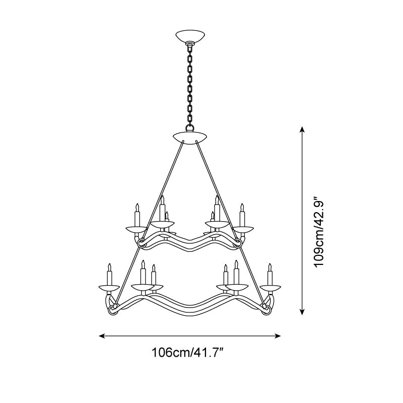 Juvin Two-Tier Candle Chandelier - Neutralighting