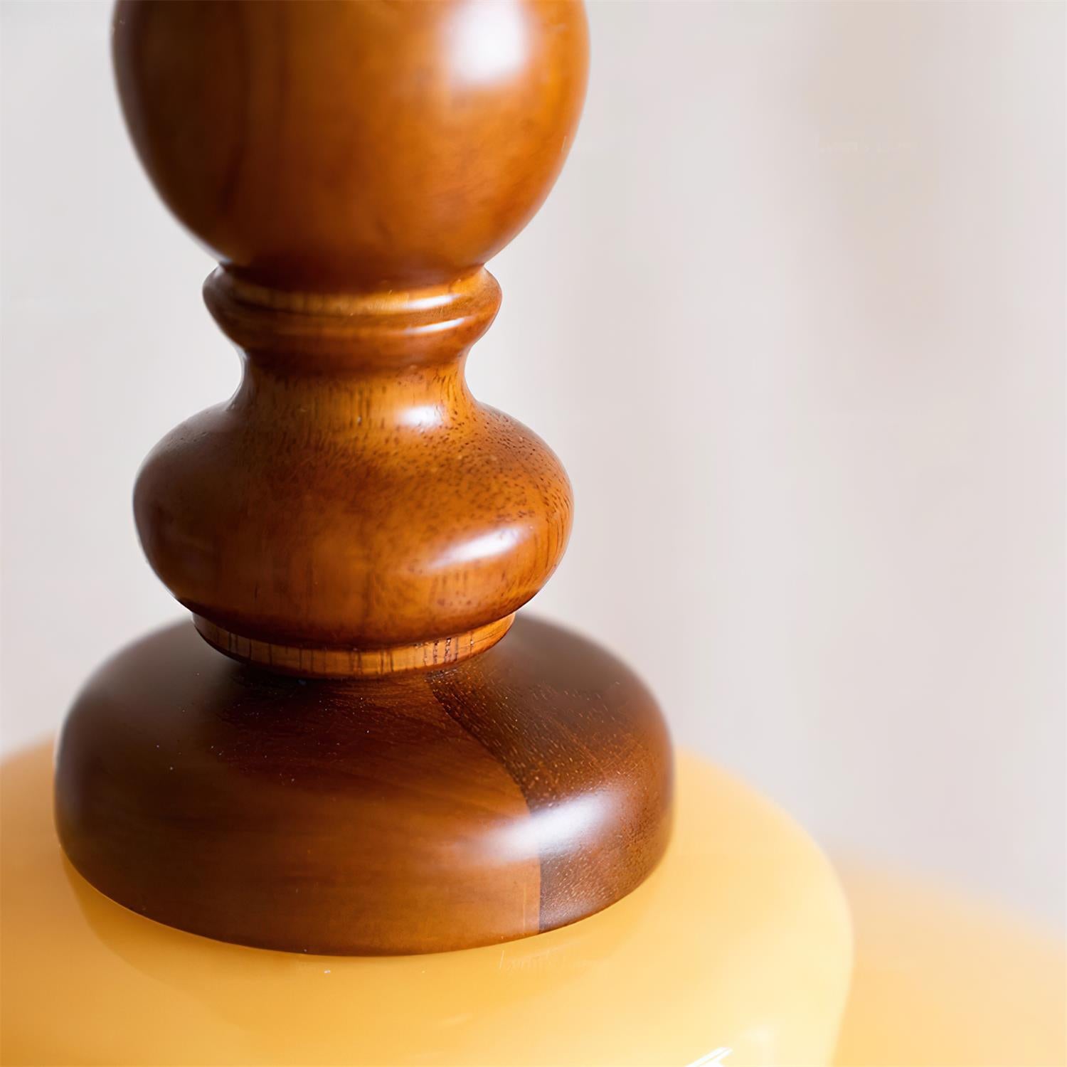 Pendant Lamp Yellow Glass with Walnut Wood Accent Retro - Neutralighting