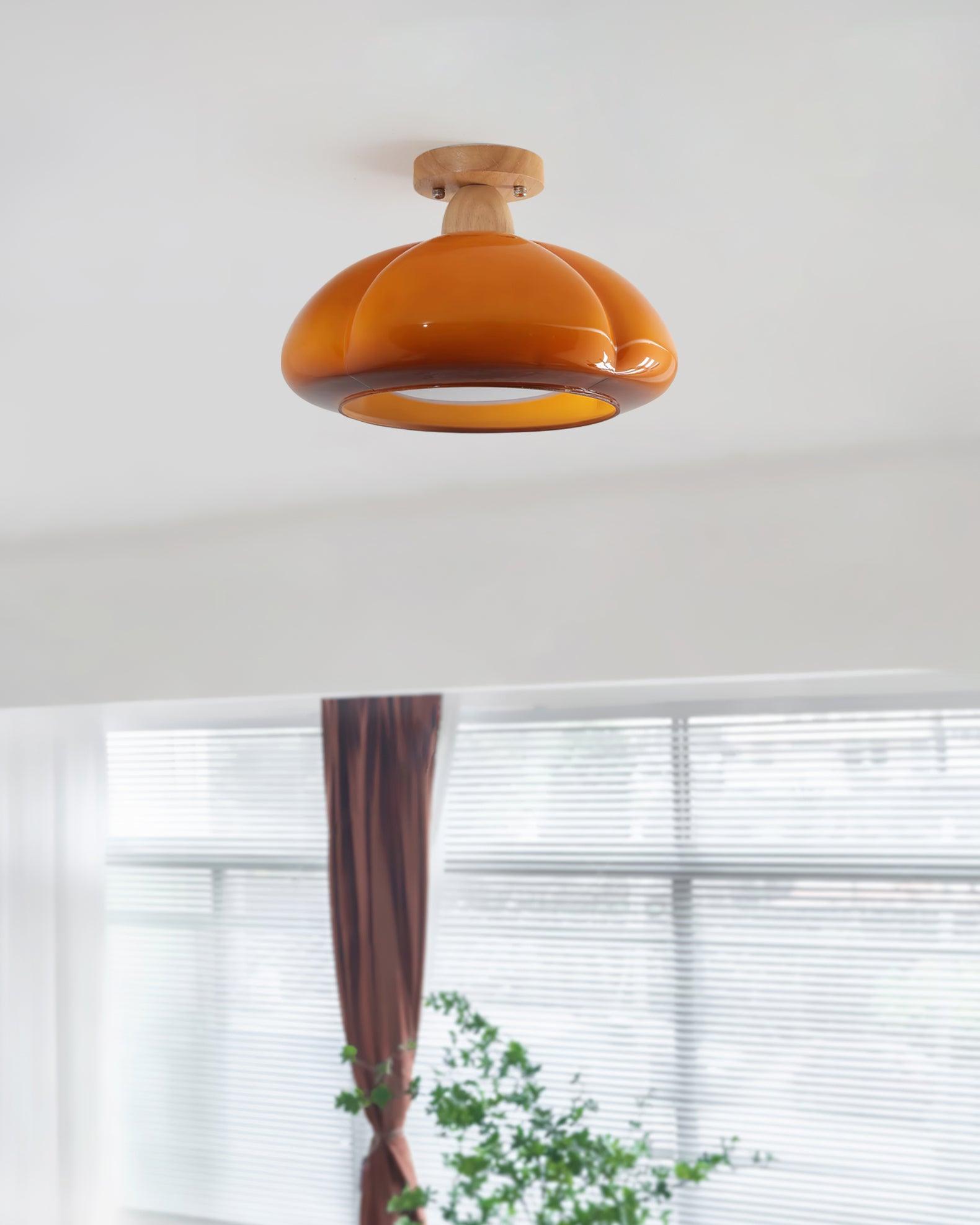 Ambrina Amber Glass Semi Flush Mount Ceiling Light - Neutralighting