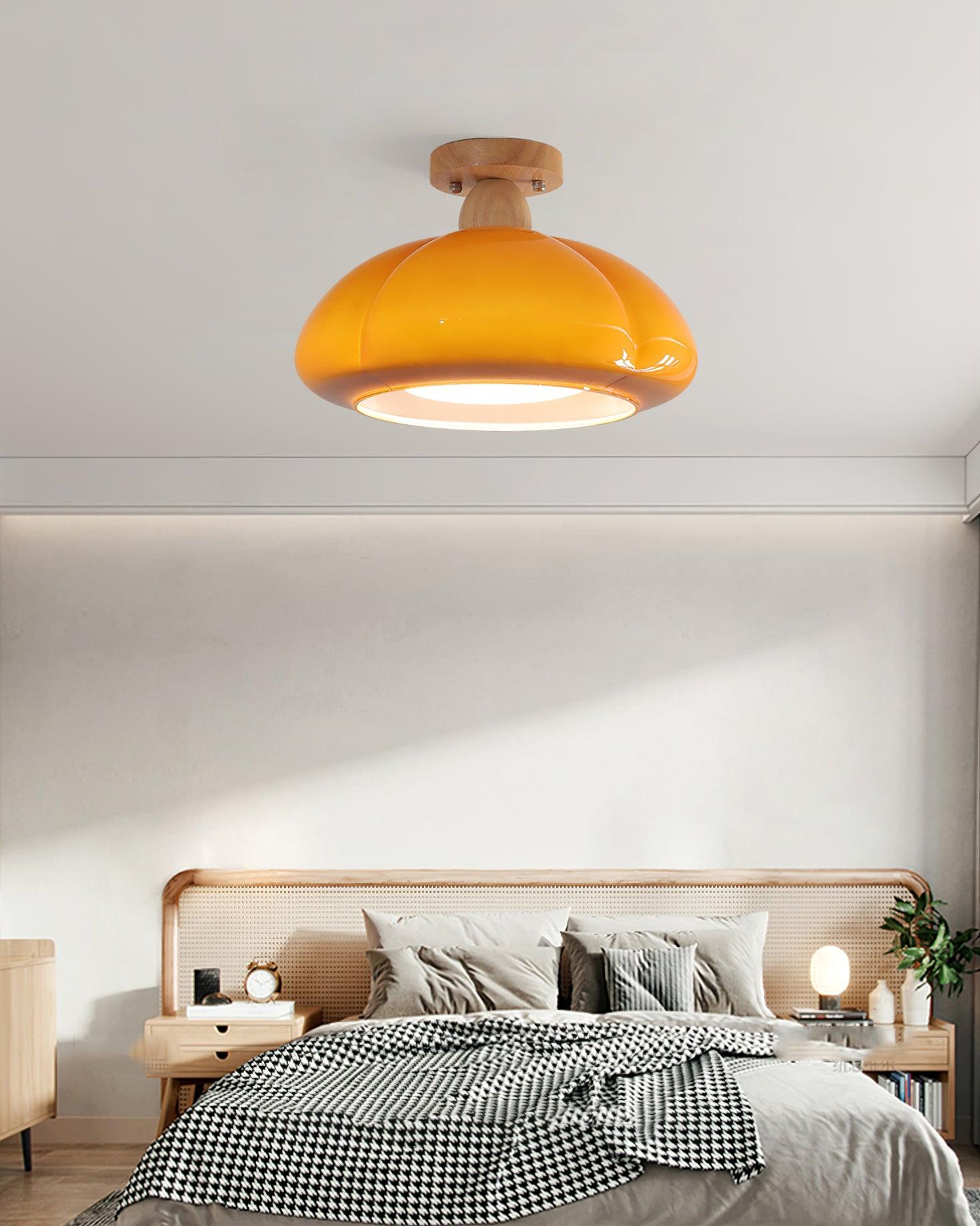 Ambrina Amber Glass Semi Flush Mount Ceiling Light - Neutralighting