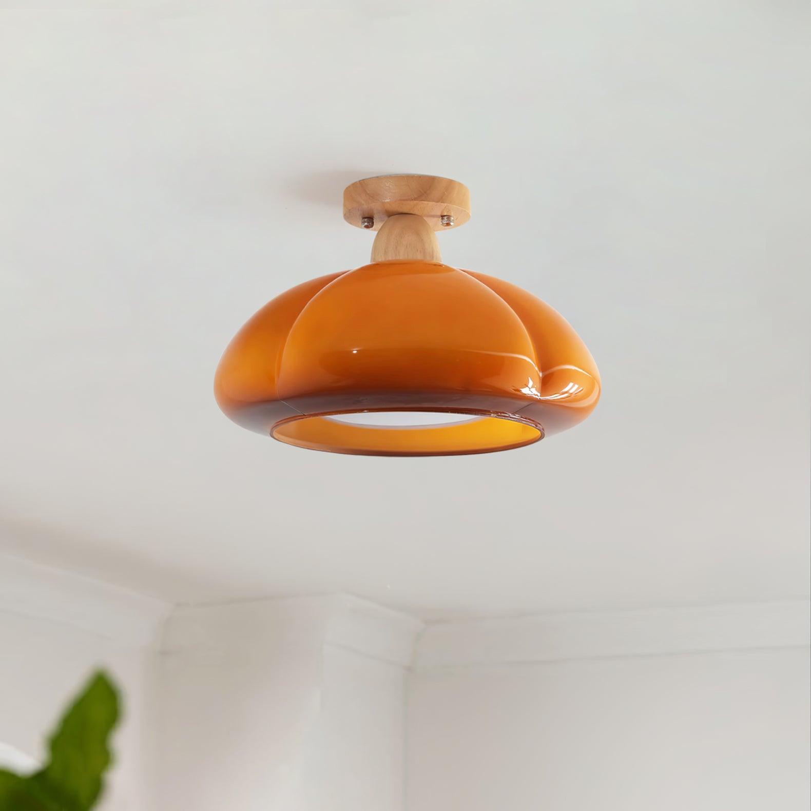 Ambrina Amber Glass Semi Flush Mount Ceiling Light - Neutralighting