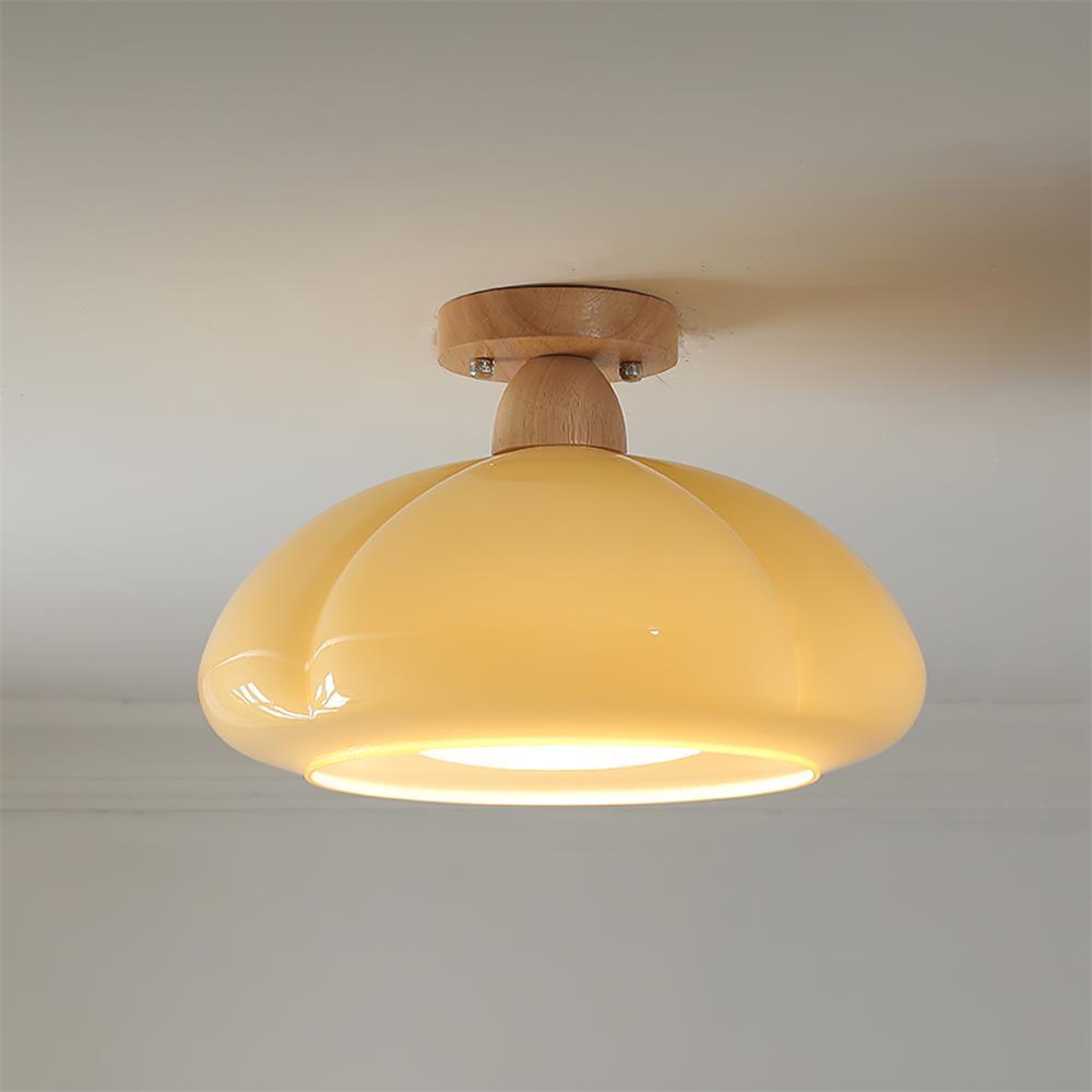 Ambrina Amber Glass Semi Flush Mount Ceiling Light - Neutralighting