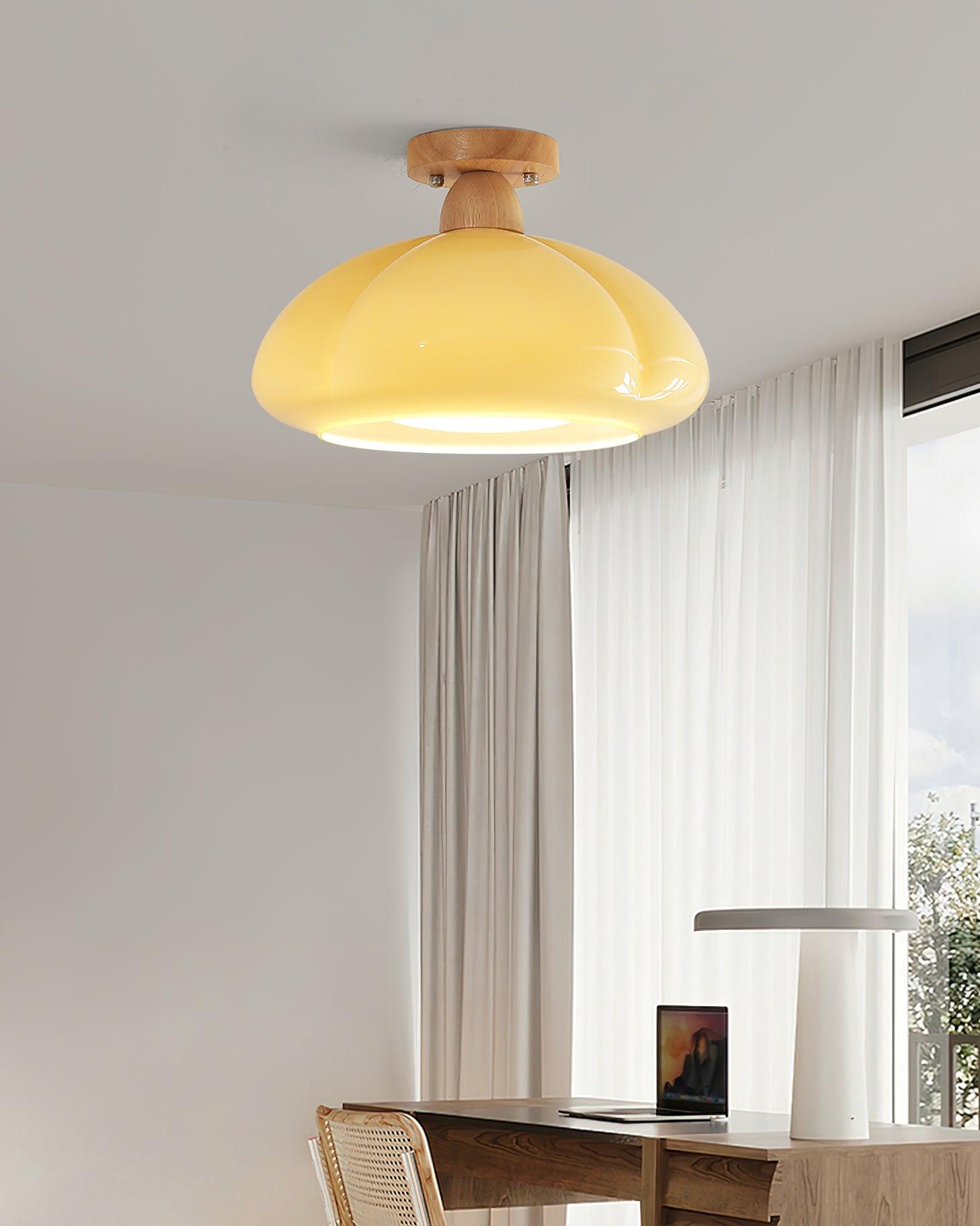 Ambrina Amber Glass Semi Flush Mount Ceiling Light - Neutralighting