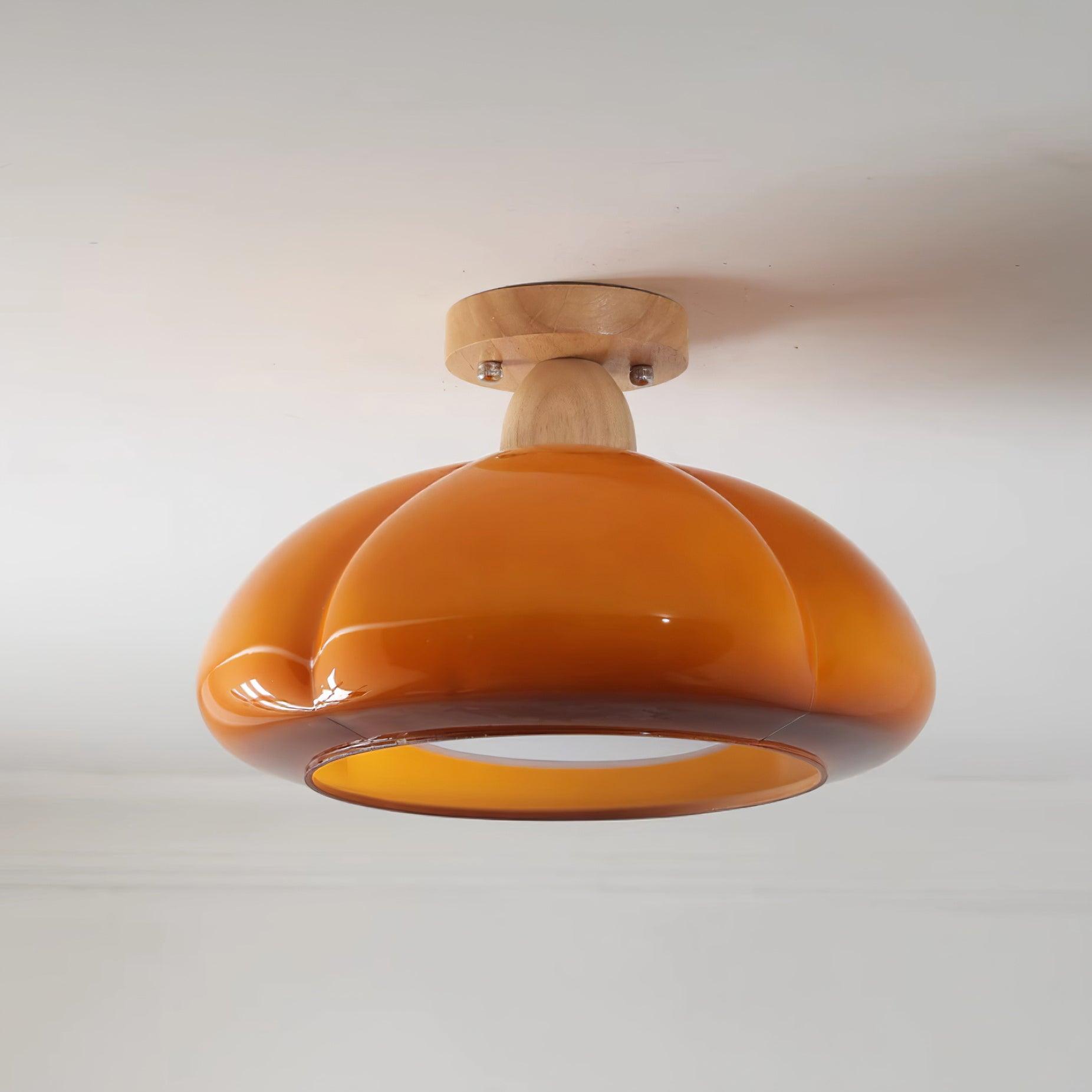 Ambrina Amber Glass Semi Flush Mount Ceiling Light - Neutralighting