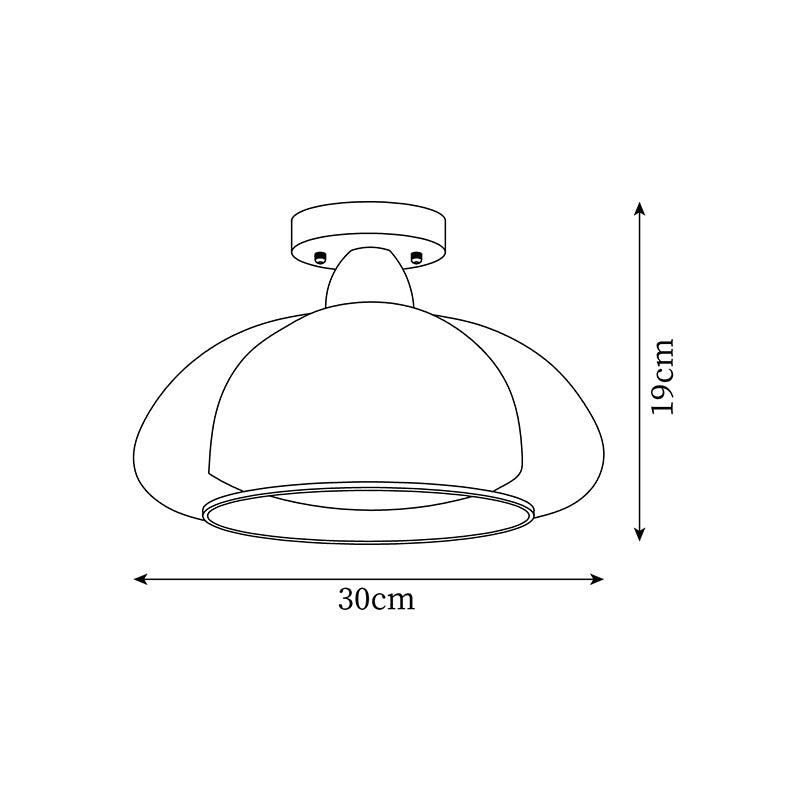 Ambrina Amber Glass Semi Flush Mount Ceiling Light - Neutralighting