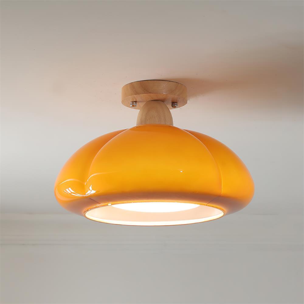 Ambrina Amber Glass Semi Flush Mount Ceiling Light - Neutralighting