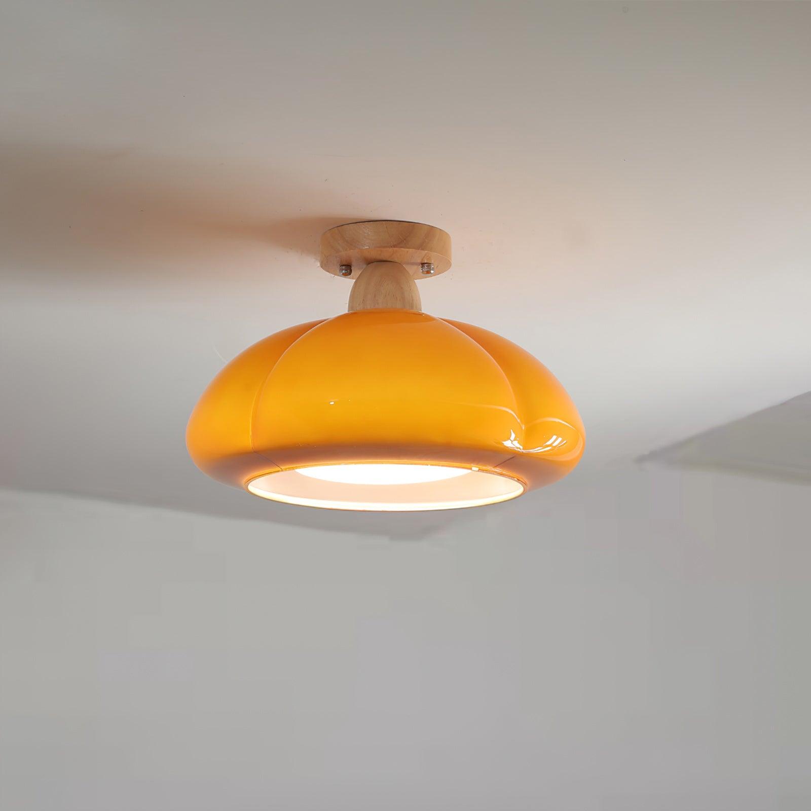 Ambrina Amber Glass Semi Flush Mount Ceiling Light - Neutralighting