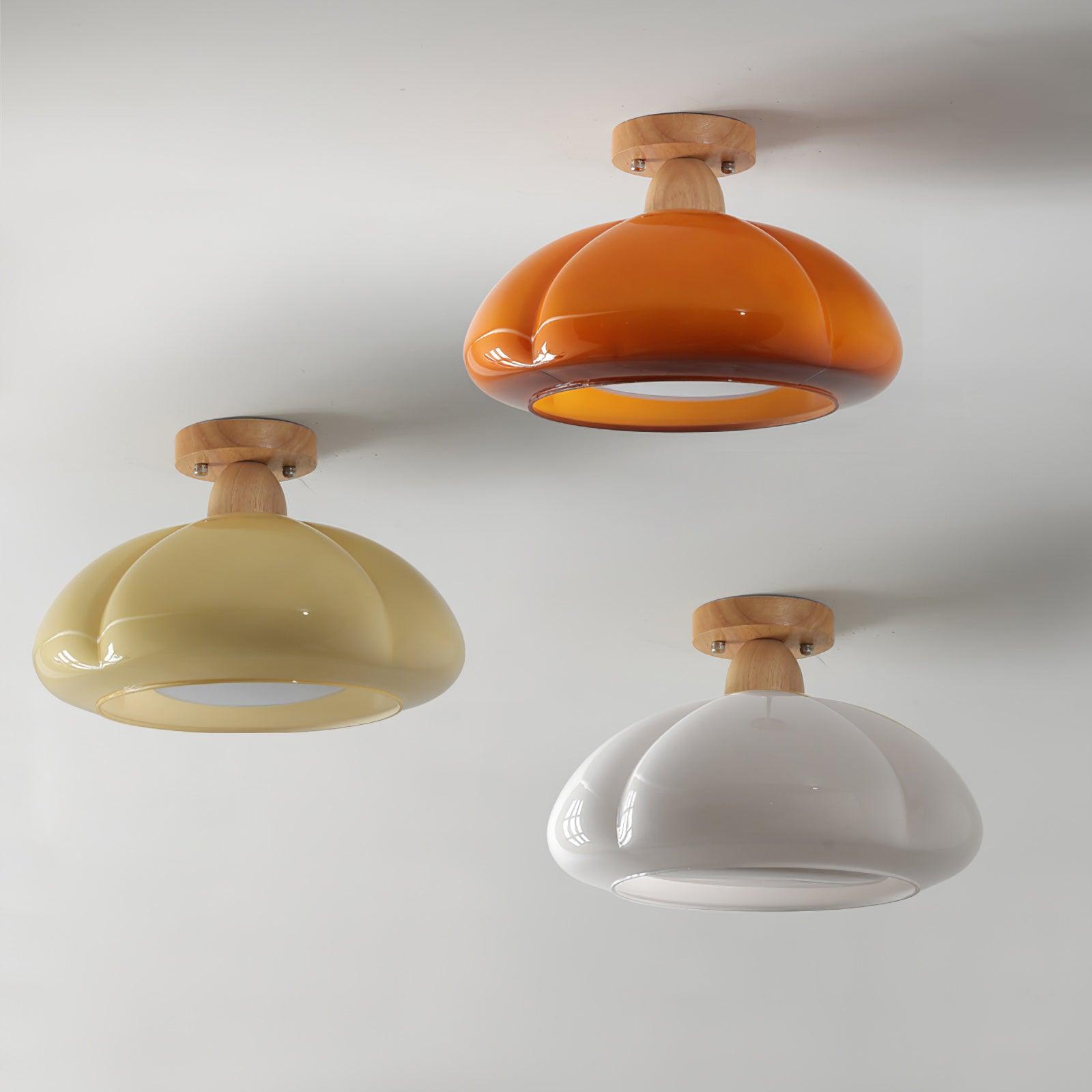 Ambrina Amber Glass Semi Flush Mount Ceiling Light - Neutralighting