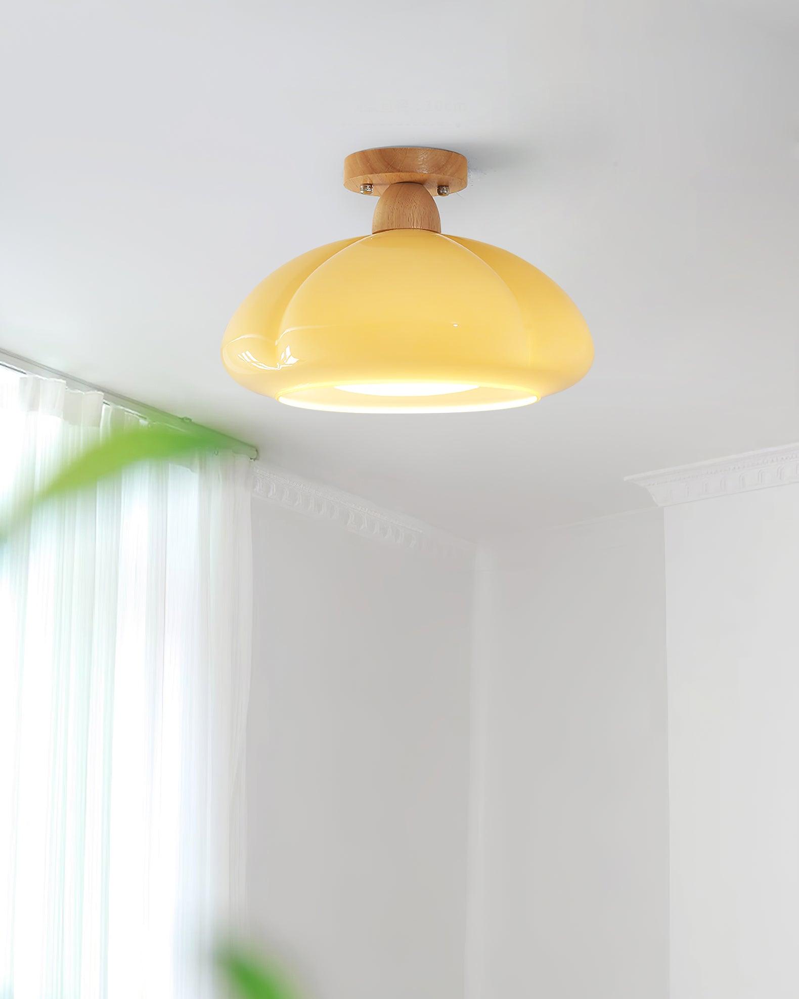 Ambrina Amber Glass Semi Flush Mount Ceiling Light - Neutralighting