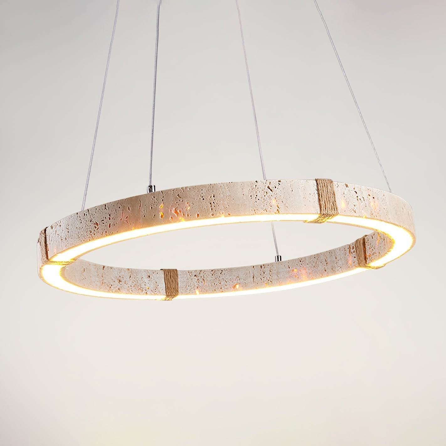 Ritta Ring Travertine Pendant Light - Neutralighting