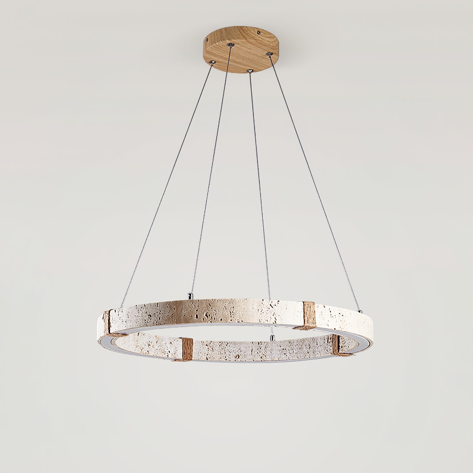 Ritta Ring Travertine Pendant Light - Neutralighting