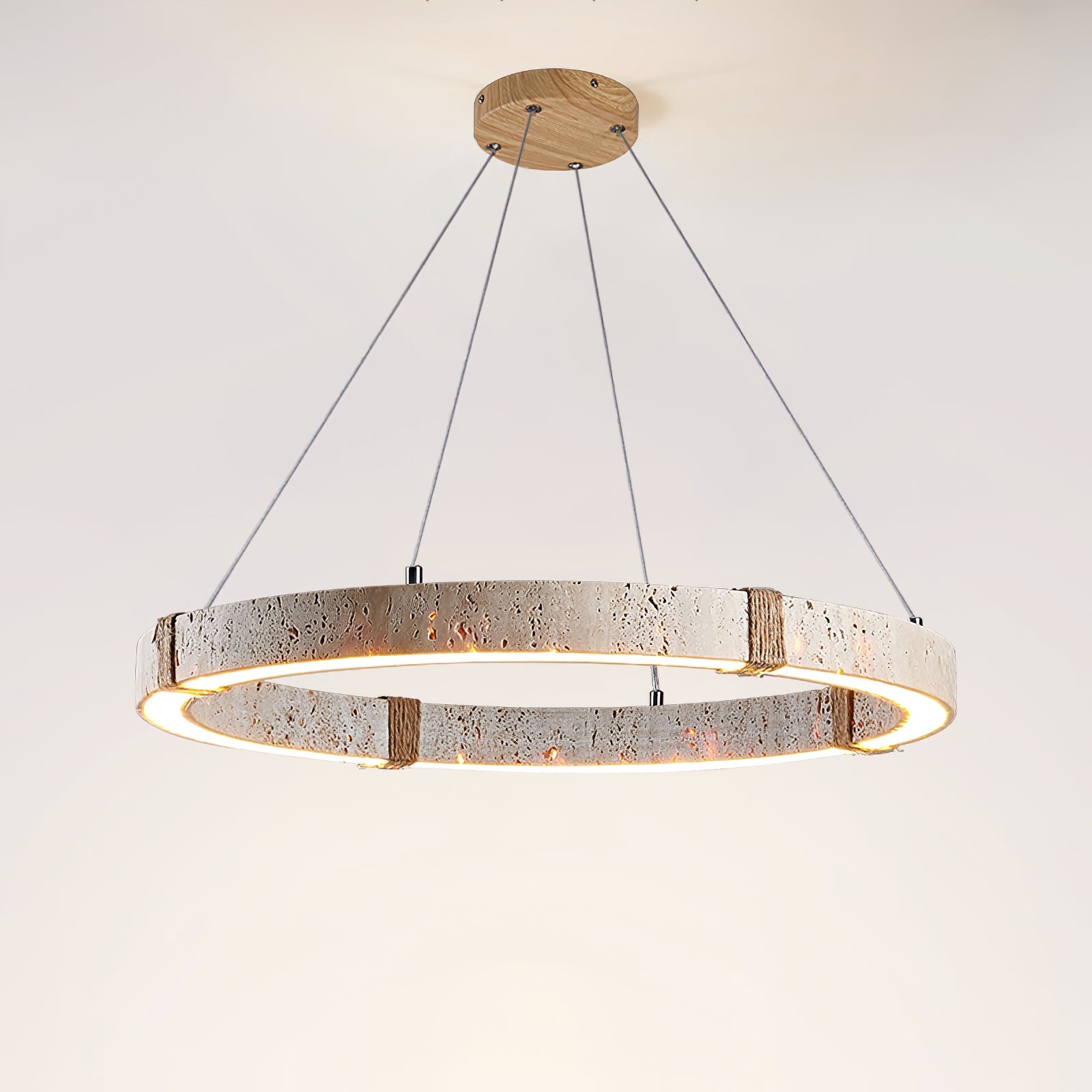 Ritta Ring Travertine Pendant Light - Neutralighting