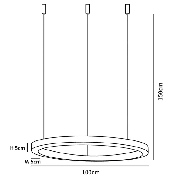 Arisha Modern LED Metal Large Multi Ring Adjustable Living/Dining Room Pendant Light, Gold - Neutralighting