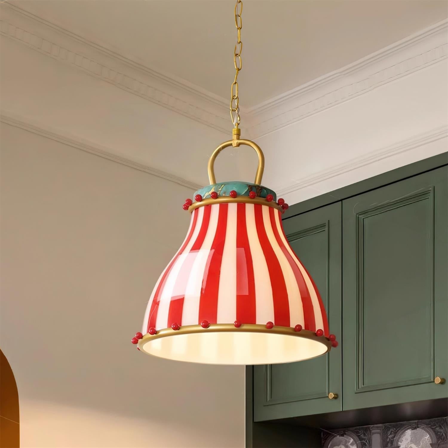 Red and white stripes Glass Pendant Lamp - Neutralighting