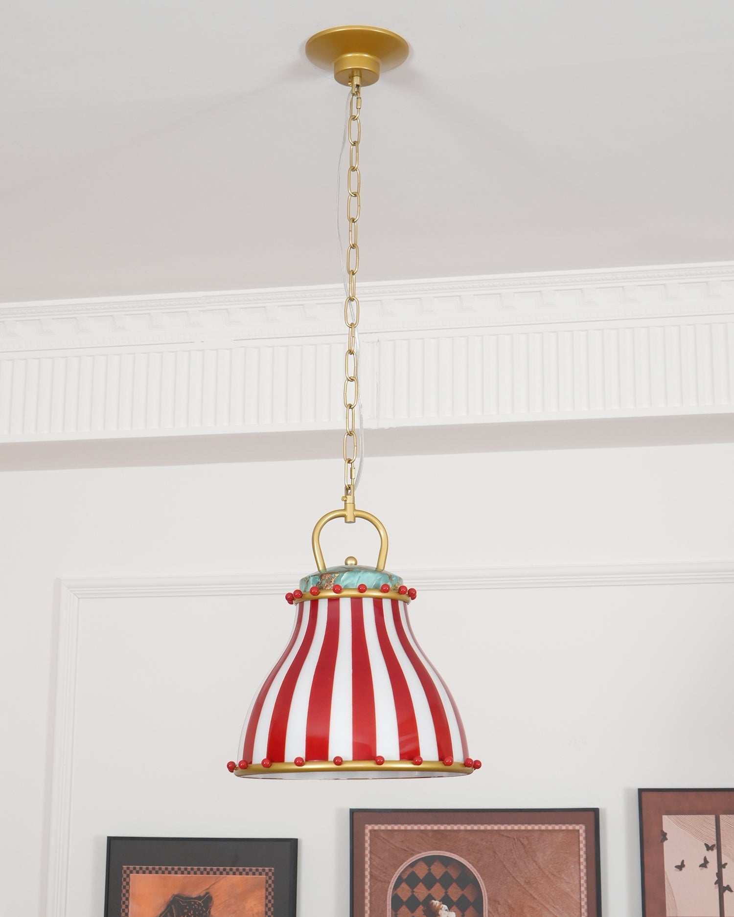 Red and white stripes Glass Pendant Lamp - Neutralighting