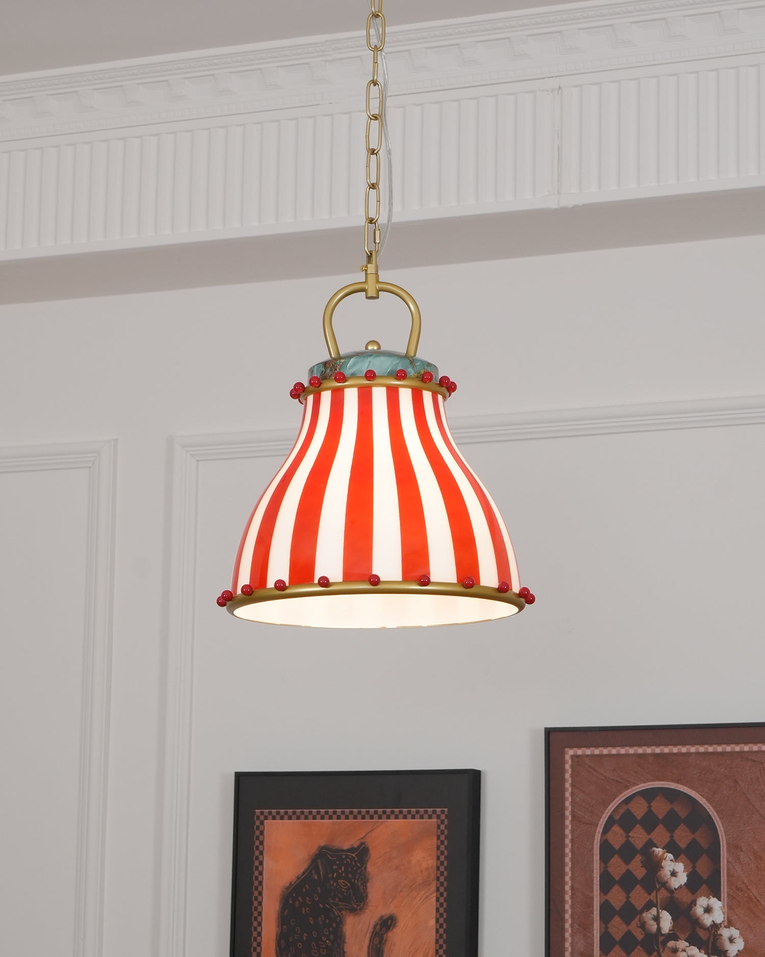 Red and white stripes Glass Pendant Lamp - Neutralighting