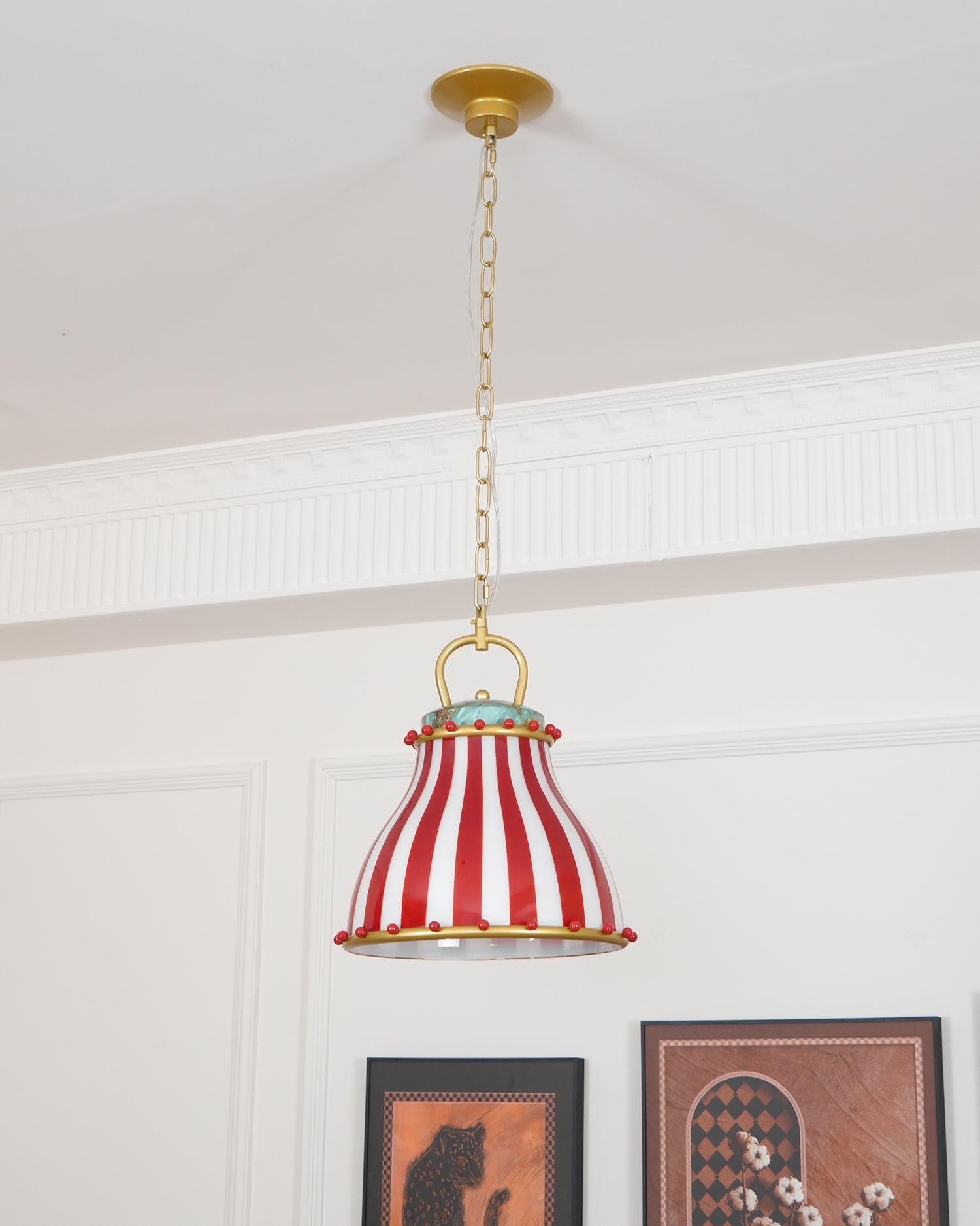 Red and white stripes Glass Pendant Lamp - Neutralighting