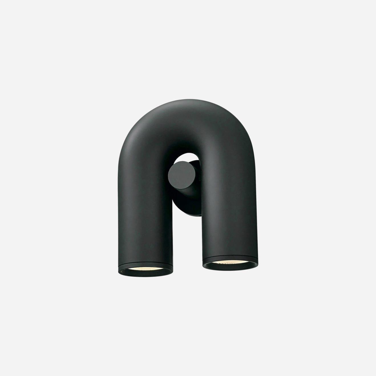 Arisha Wall Lamp U-shaped Design LED Metal, Black/Blue/Gray/Red, Bedroom - Neutralighting