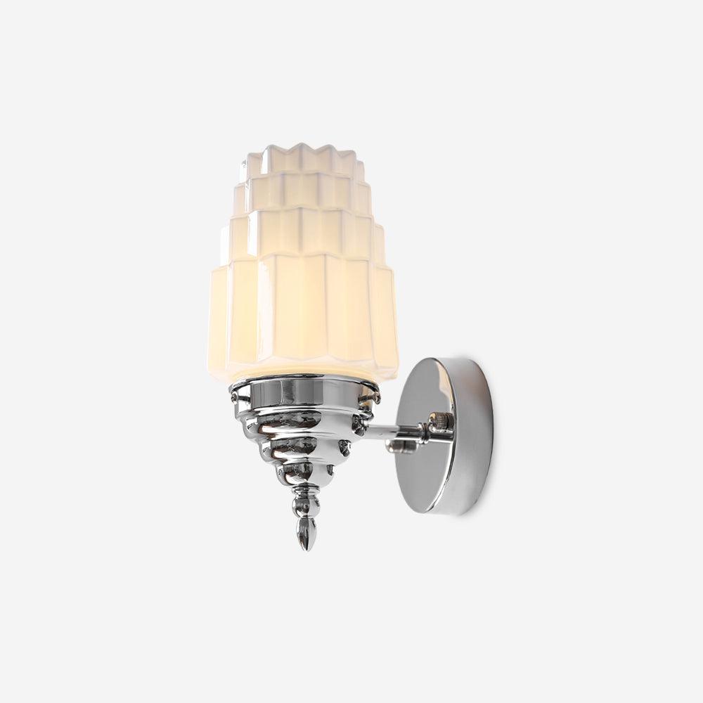 Wall Lamp Metal Body Glass Cylinder Shade Art Deco Bedroom - Neutralighting