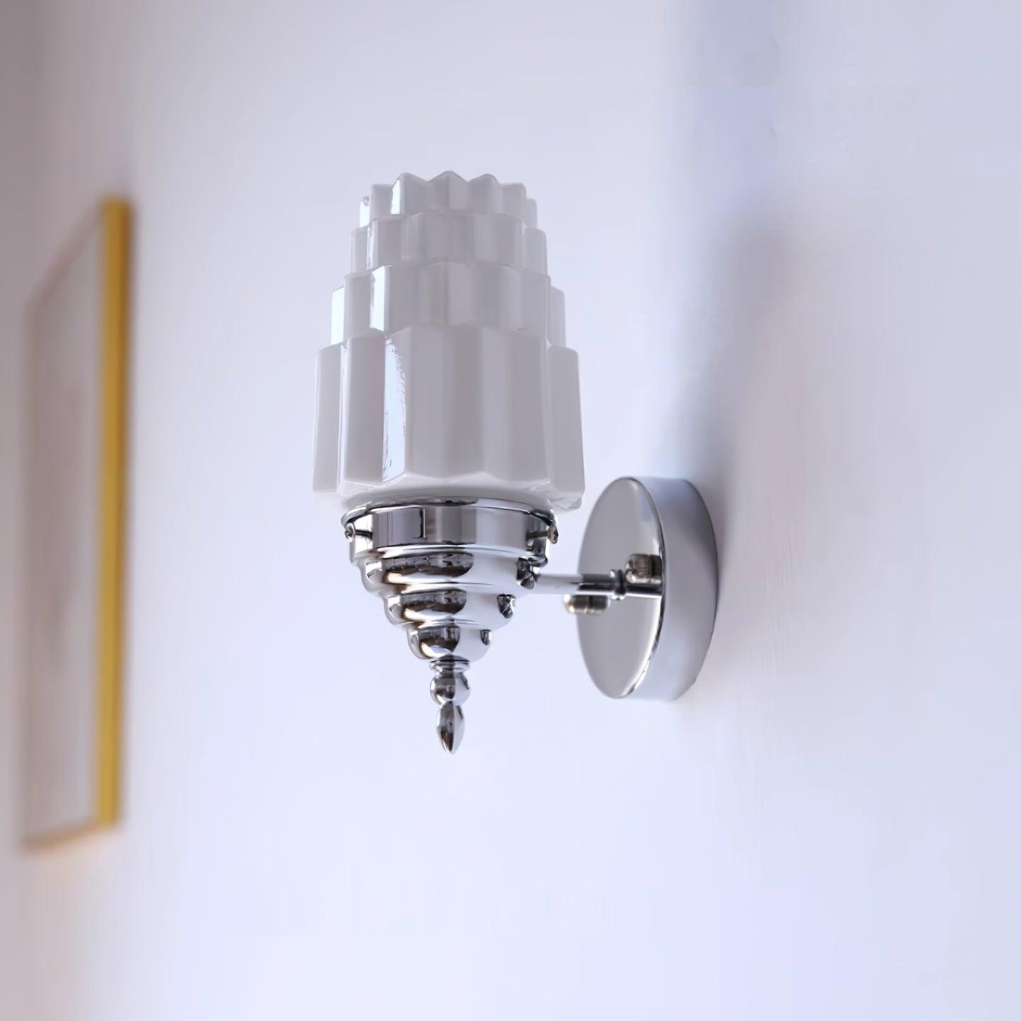 Wall Lamp Metal Body Glass Cylinder Shade Art Deco Bedroom - Neutralighting