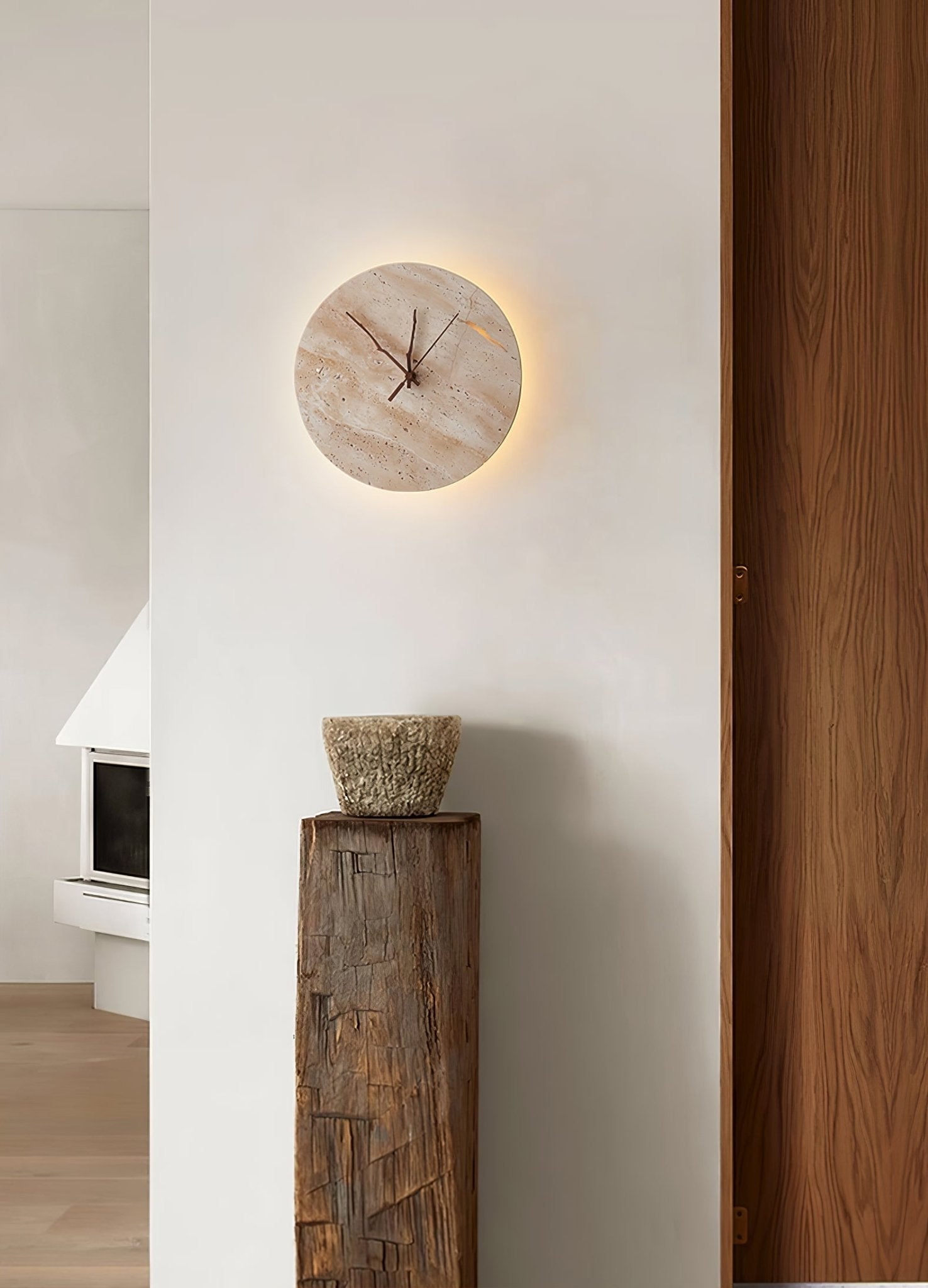 Volira Minimalist Travertine Wall Light - Letslighting