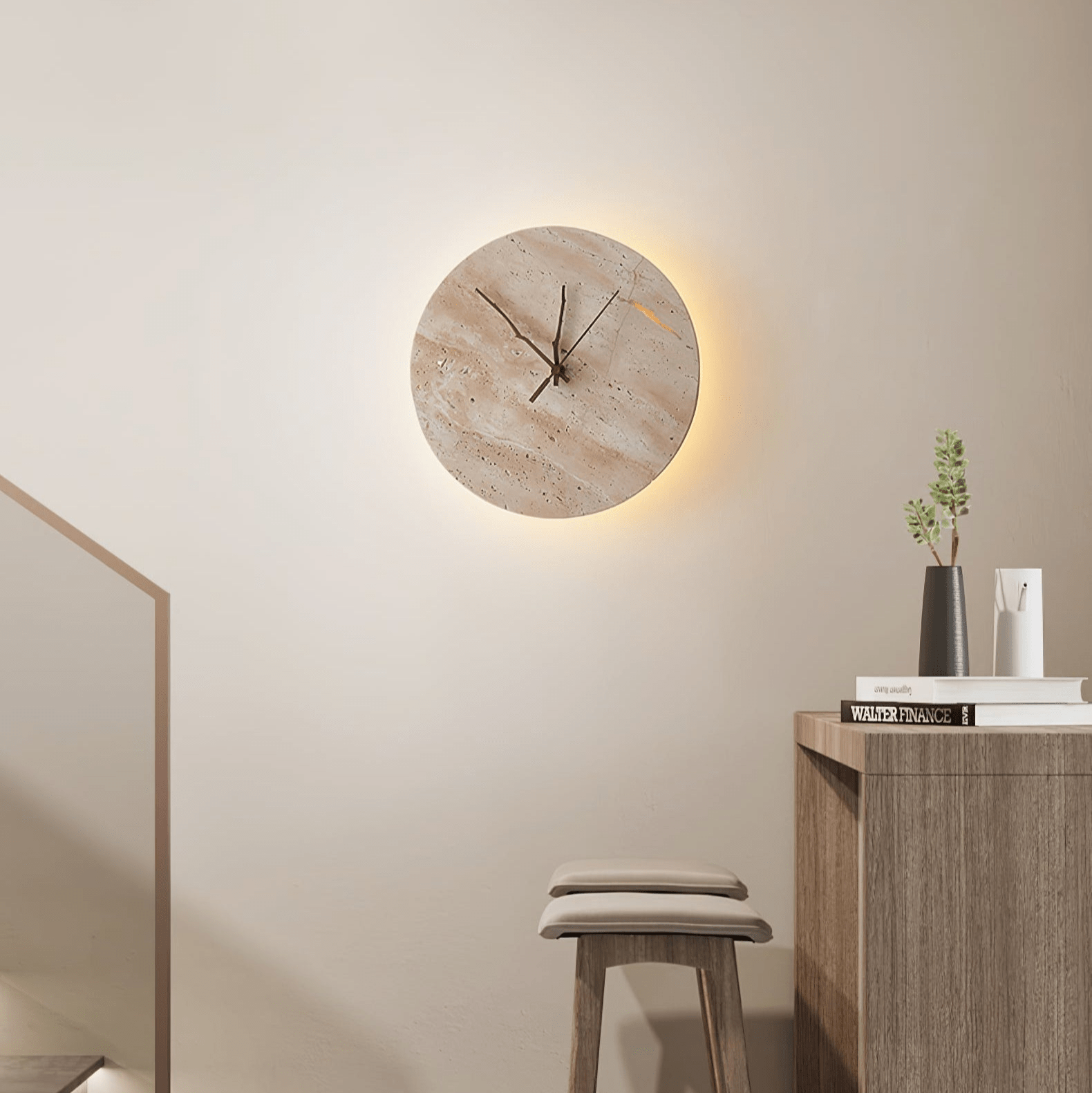 Volira Minimalist Travertine Wall Light - Letslighting