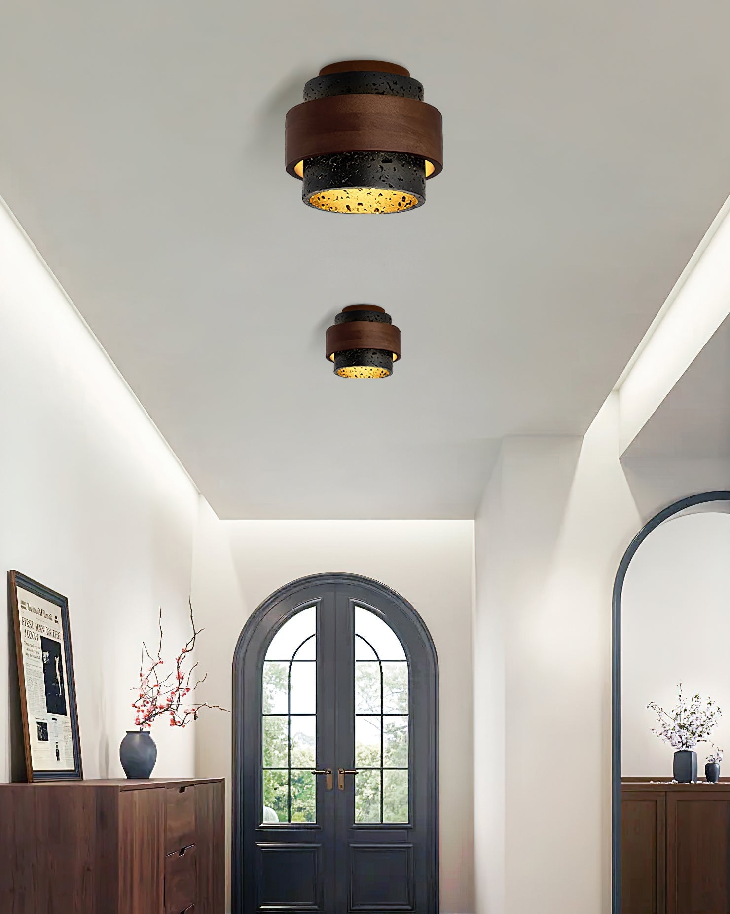 Ritta Black Travertine Ceiling Light - Neutralighting