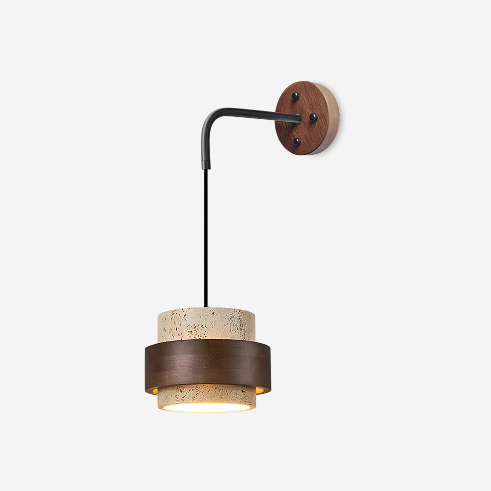 Wall Lamp Travertine and Walnut Accent Modern Minimalist - Neutralighting