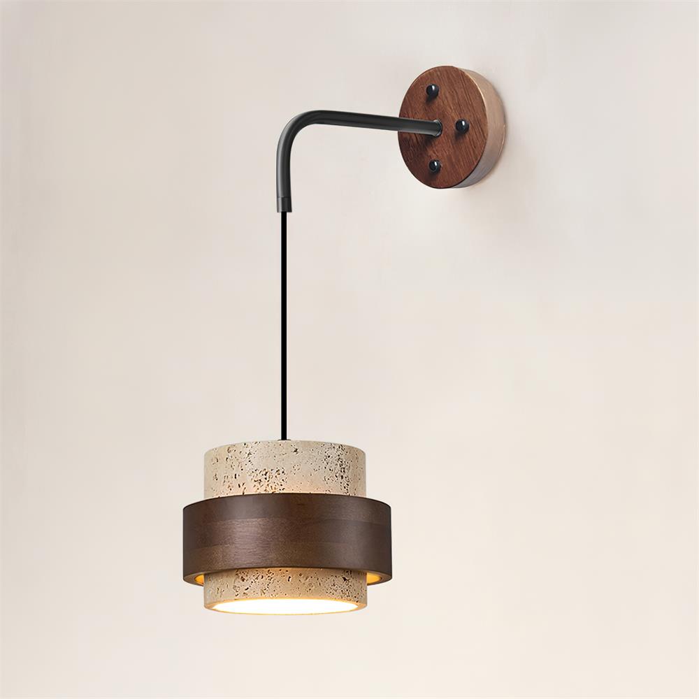 Wall Lamp Travertine and Walnut Accent Modern Minimalist - Neutralighting