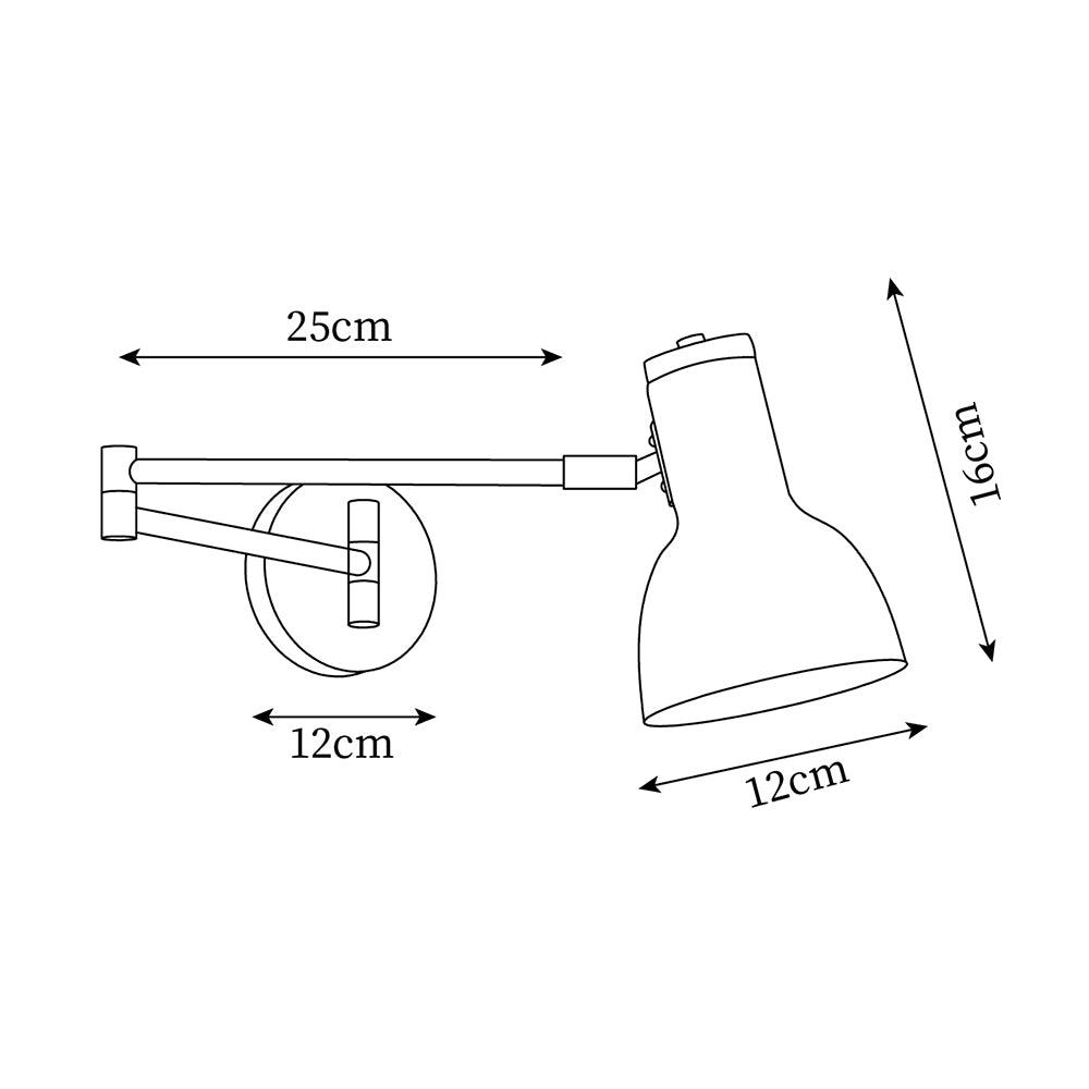 Wall Lamp Adjustable Arm Cone Shade Wood Base Modern Study - Neutralighting