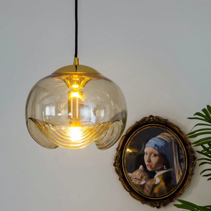 Valentina Design LED Globe Pendant Light Black Glass Bar Counter - Neutralighting