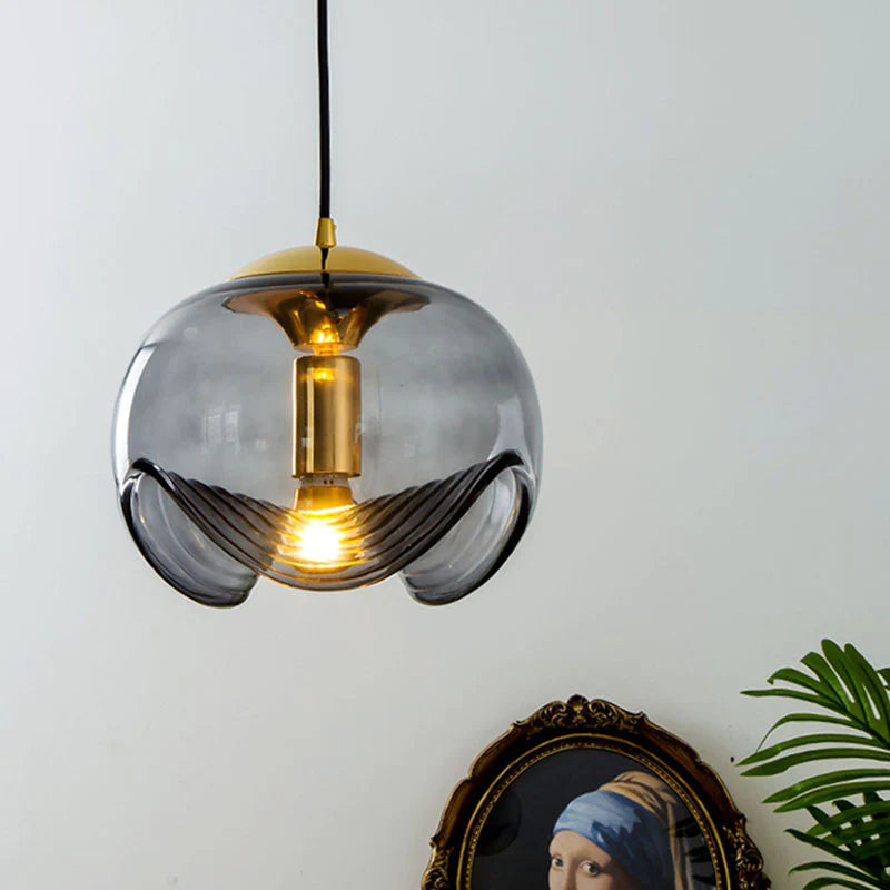 Valentina Design LED Globe Pendant Light Black Glass Bar Counter - Neutralighting
