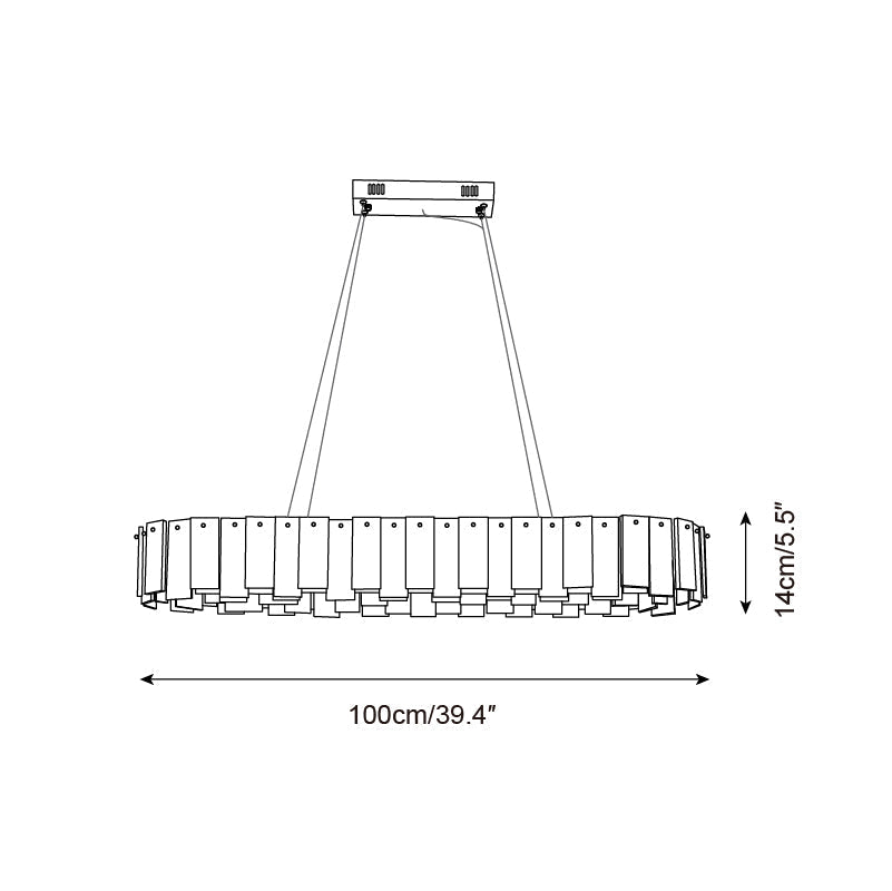 Corbett Chandelier Alabaster Staggered Panel Halo - Neutralighting