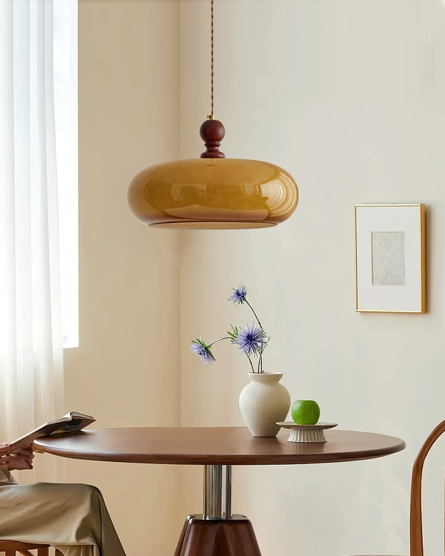 Eldom Amber Glass Shade Pendant Light - Neutralighting