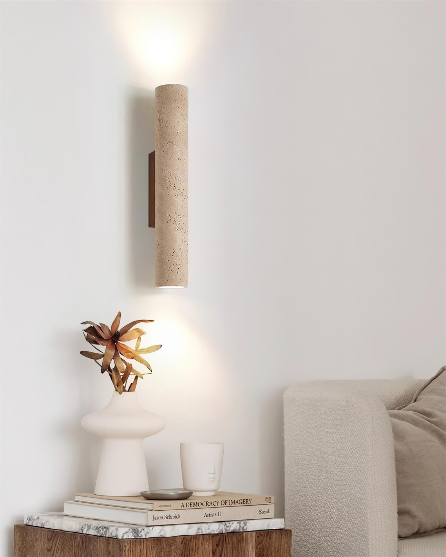Lunaro Tall Travertine Wall Sconce - Neutralighting