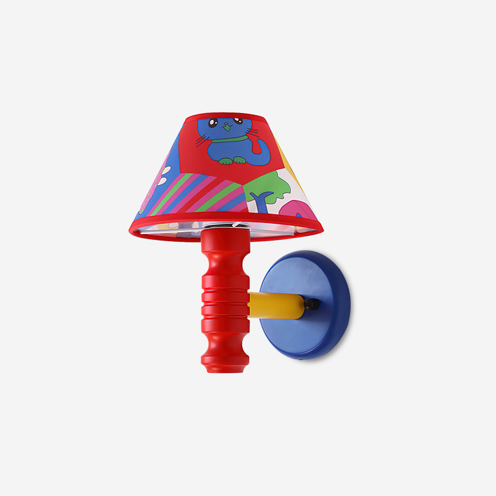 Wall Lamp with Cartoon Fabric Shade and Metal Arm Kids Room - Neutralighting