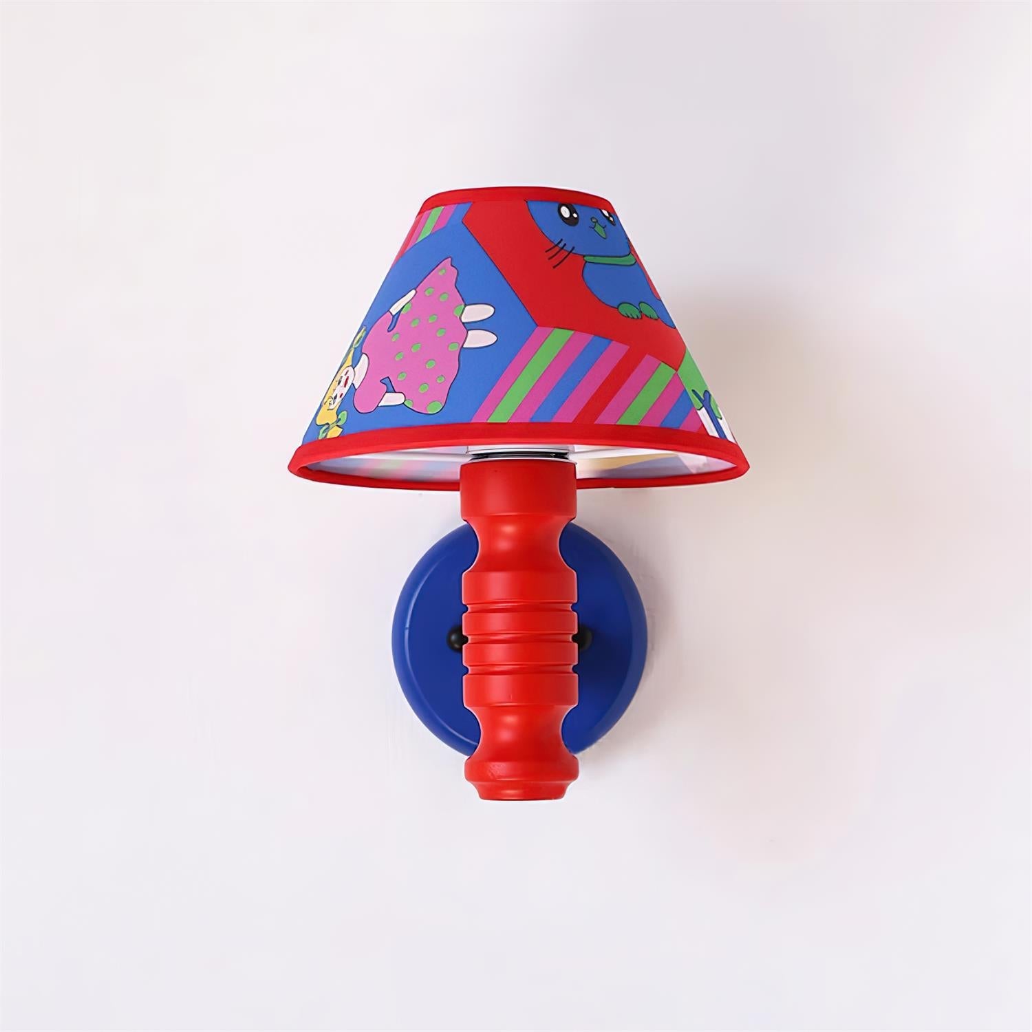 Wall Lamp with Cartoon Fabric Shade and Metal Arm Kids Room - Neutralighting