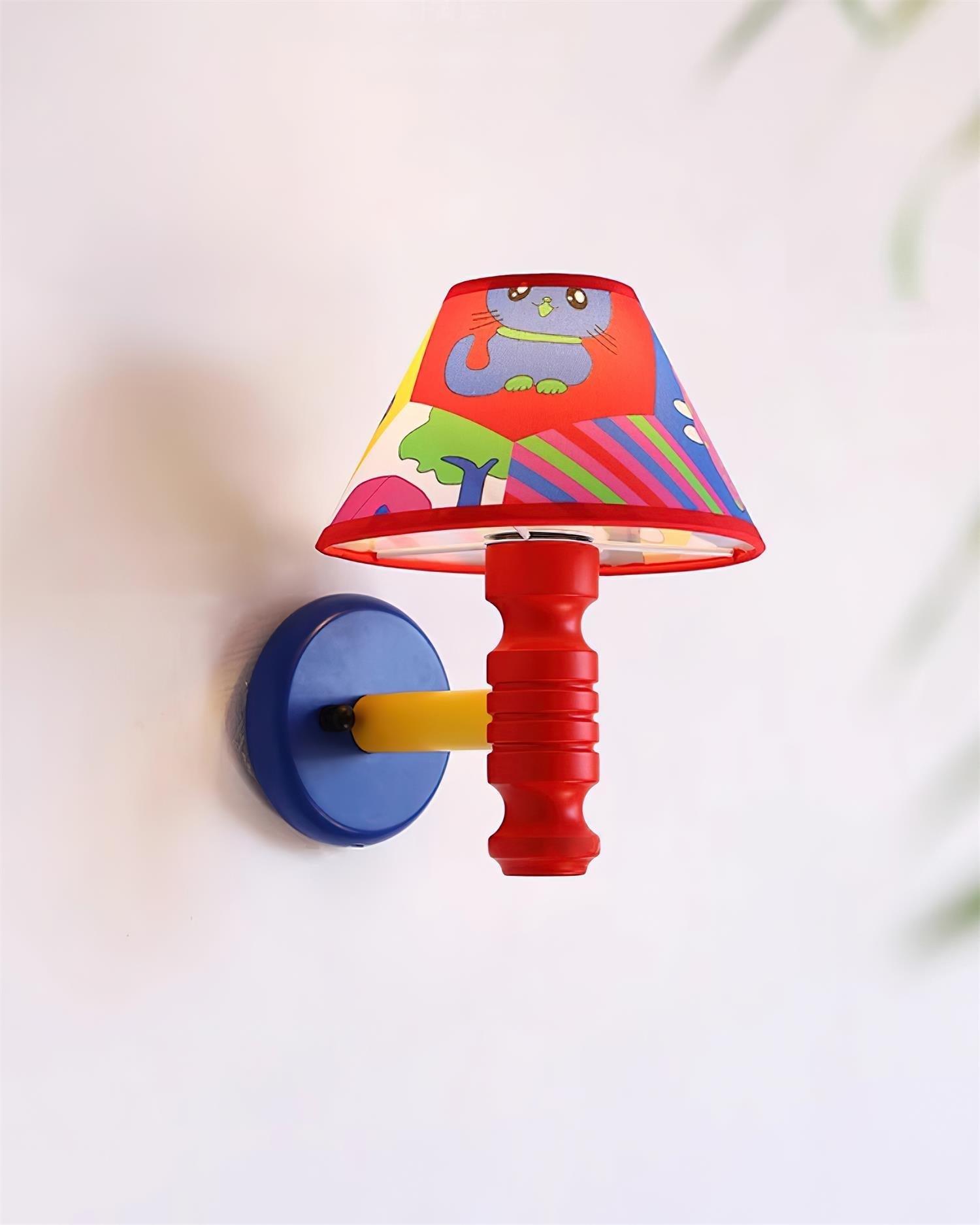 Wall Lamp with Cartoon Fabric Shade and Metal Arm Kids Room - Neutralighting