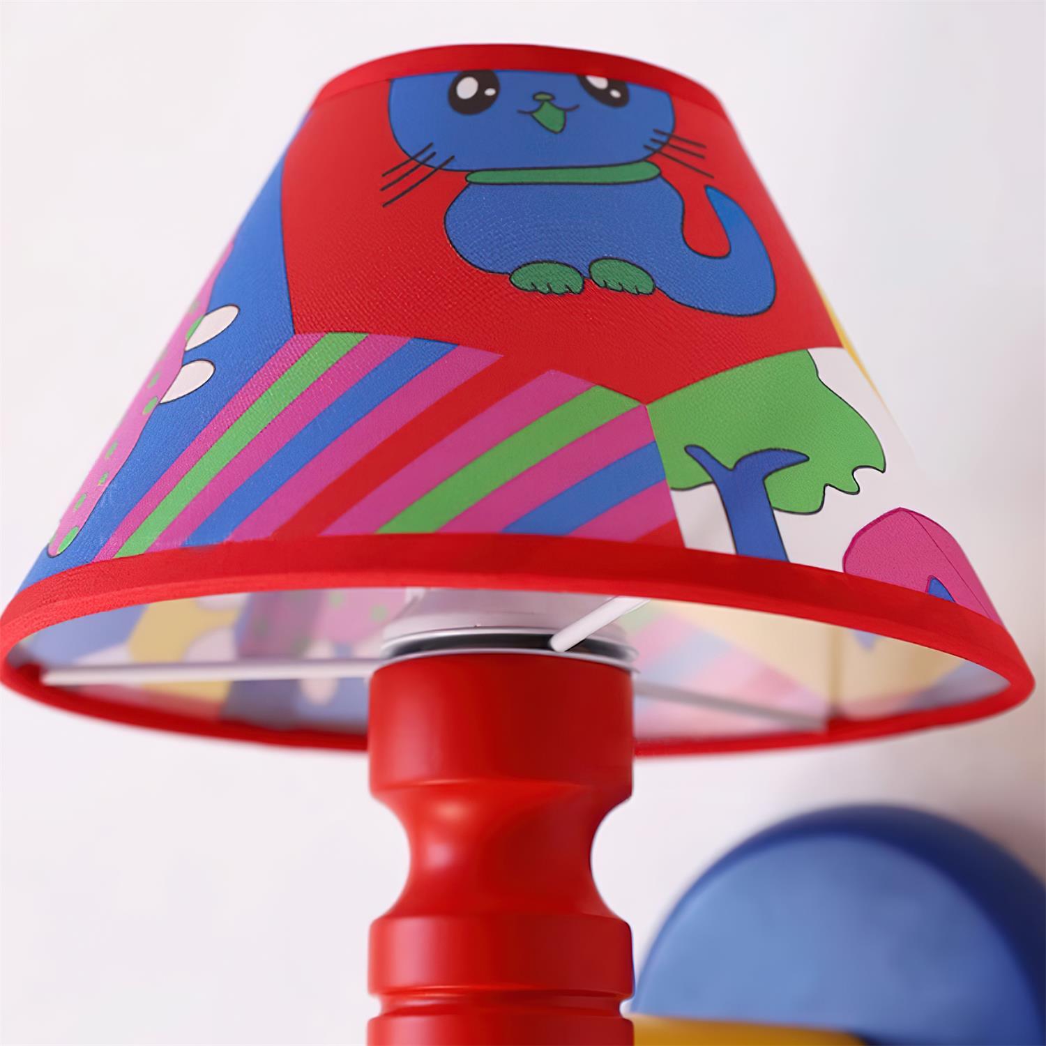 Wall Lamp with Cartoon Fabric Shade and Metal Arm Kids Room - Neutralighting