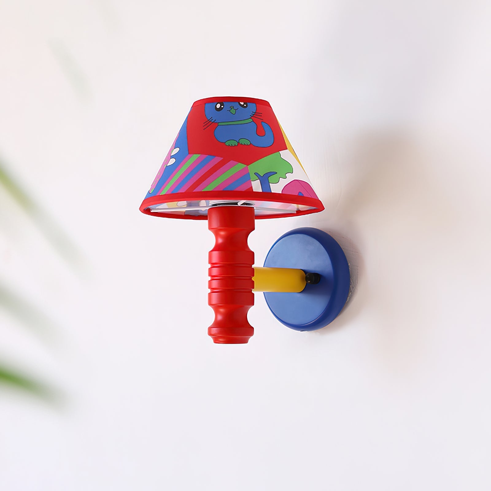 Wall Lamp with Cartoon Fabric Shade and Metal Arm Kids Room - Neutralighting