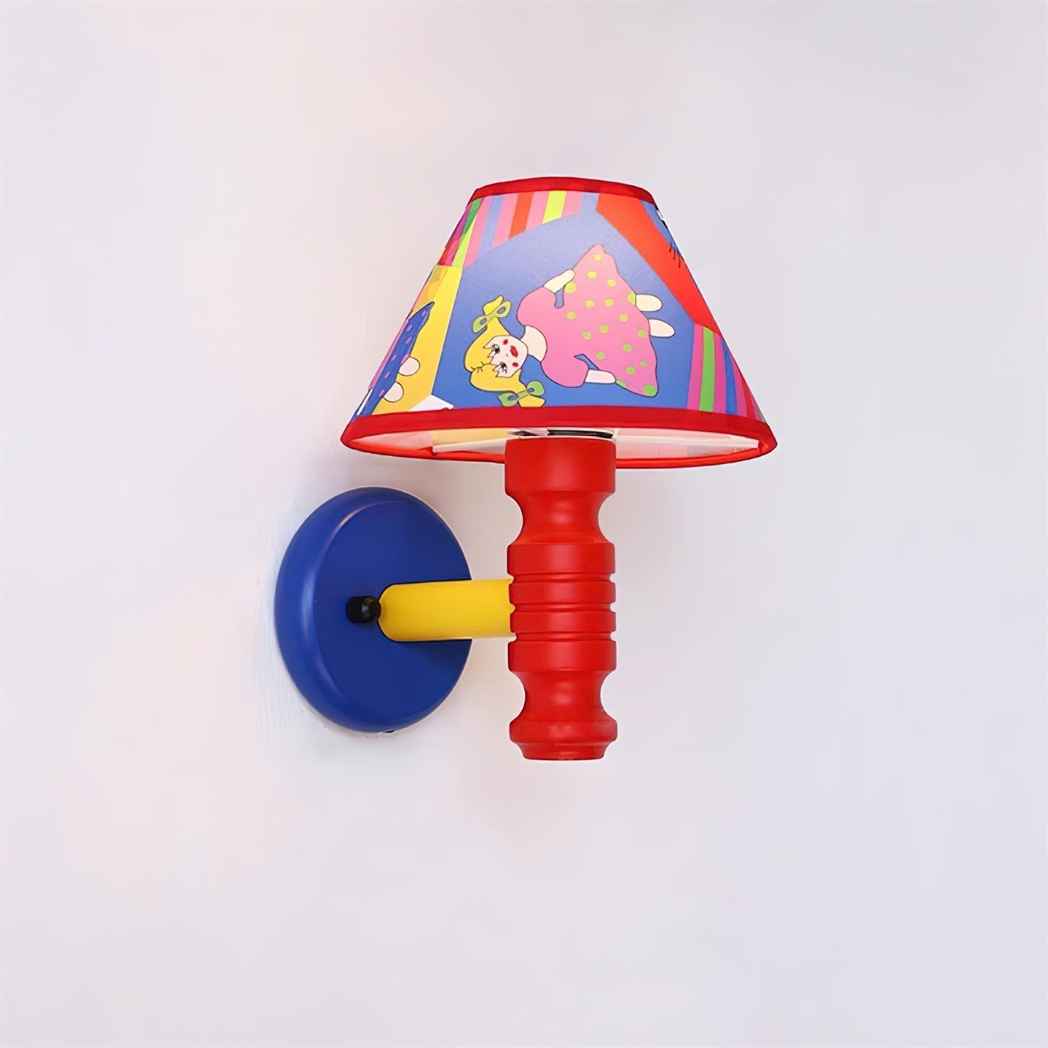 Wall Lamp with Cartoon Fabric Shade and Metal Arm Kids Room - Neutralighting