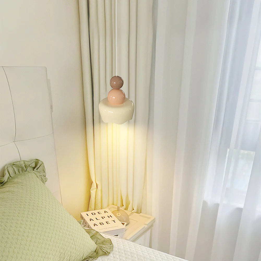 Valentina Sunny Rain Doll LED Pendant Light Cream Resin Bedroom - Neutralighting