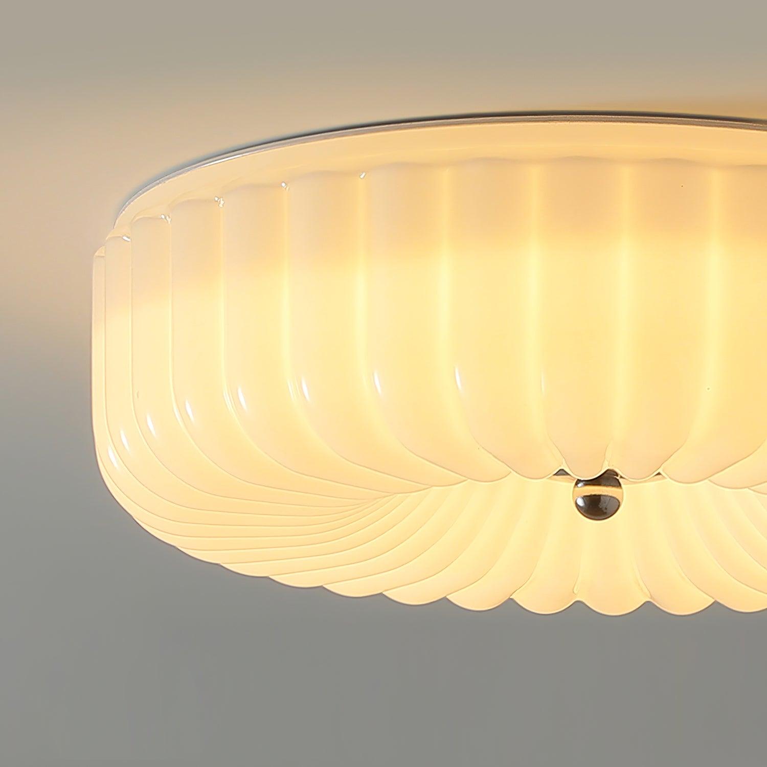 Mivone Cream Glass Flush Mount Ceiling Light - Neutralighting