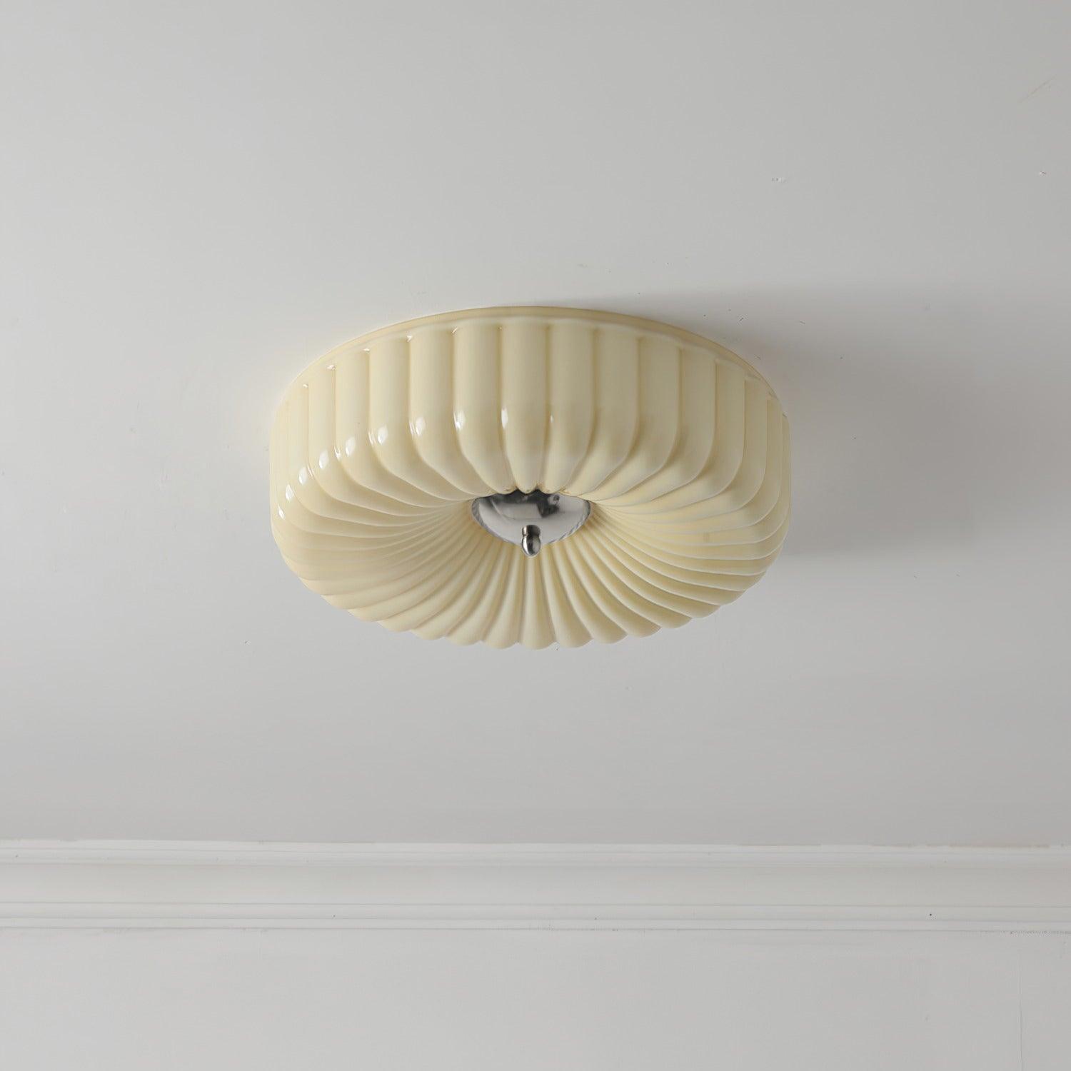 Mivone Cream Glass Flush Mount Ceiling Light - Neutralighting