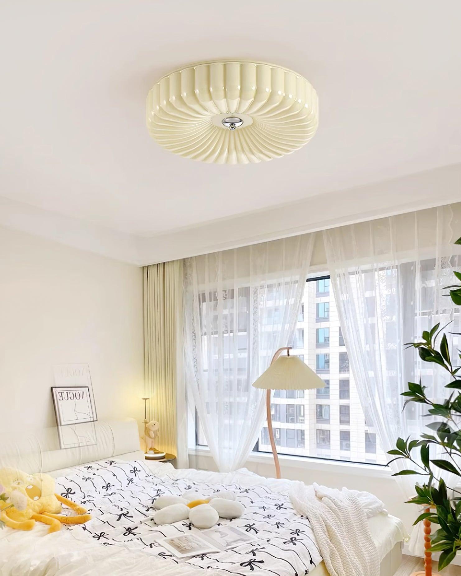 Mivone Cream Glass Flush Mount Ceiling Light - Neutralighting