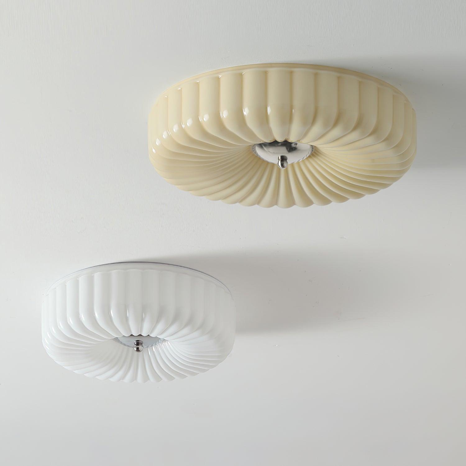 Mivone Cream Glass Flush Mount Ceiling Light - Neutralighting