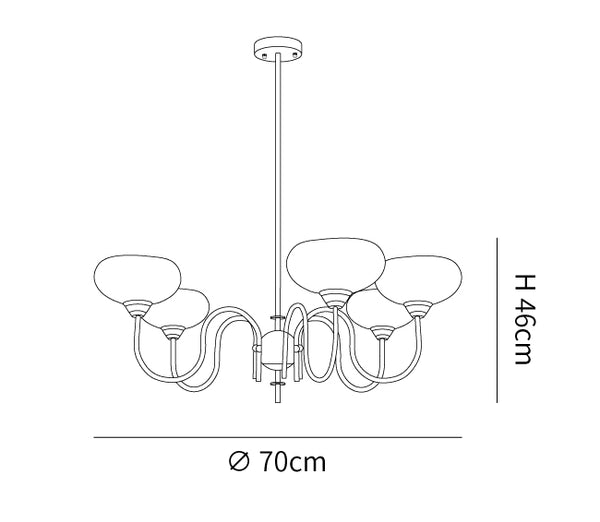 Silva Vintage LED Metal Multi Lampshade Creamy White Yellow Bulbs Luxury Bedroom Living Room Pendant Light, Gold/Chrome - Neutralighting