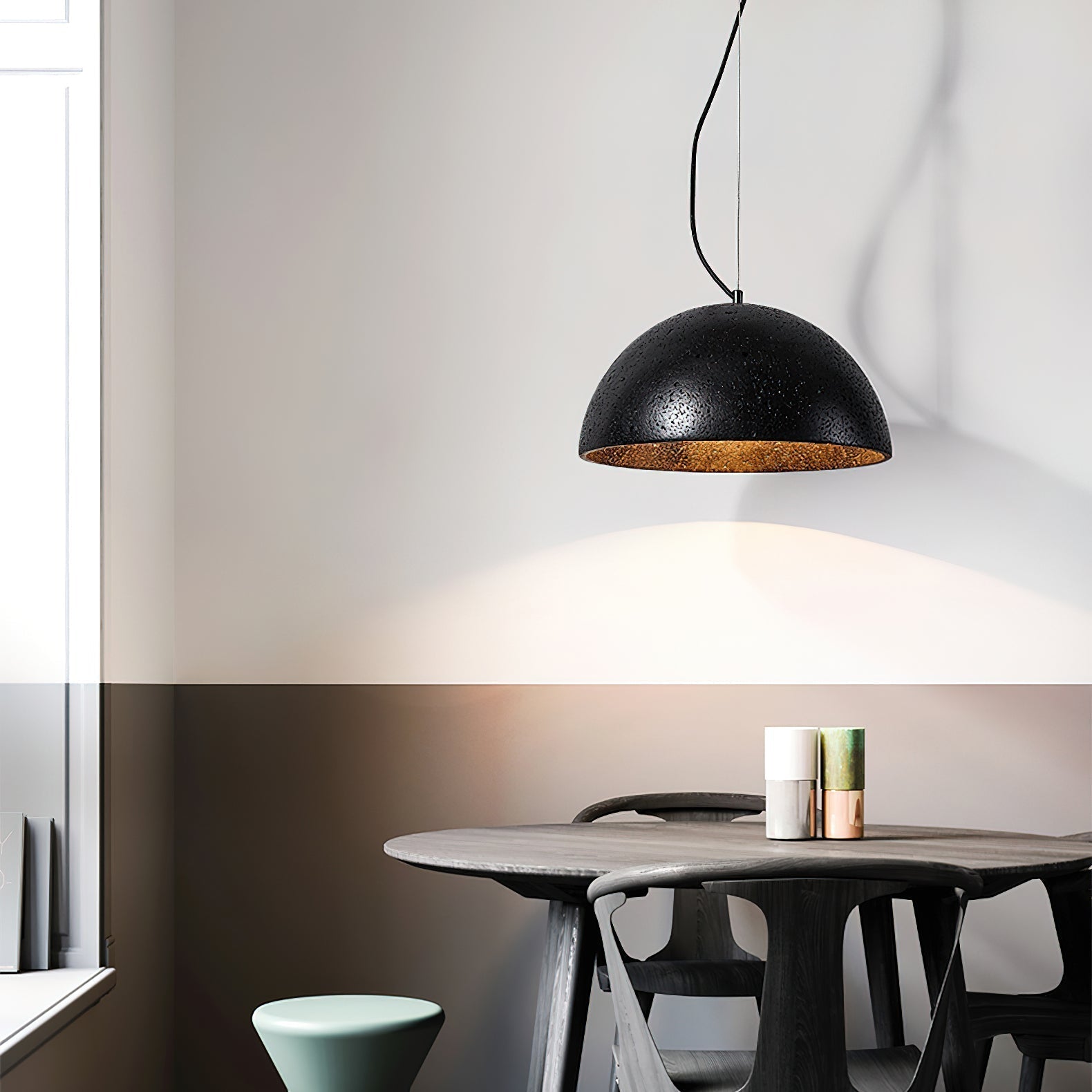 Avdoraris Dome-Shaped Travertine Pendant Light - Neutralighting
